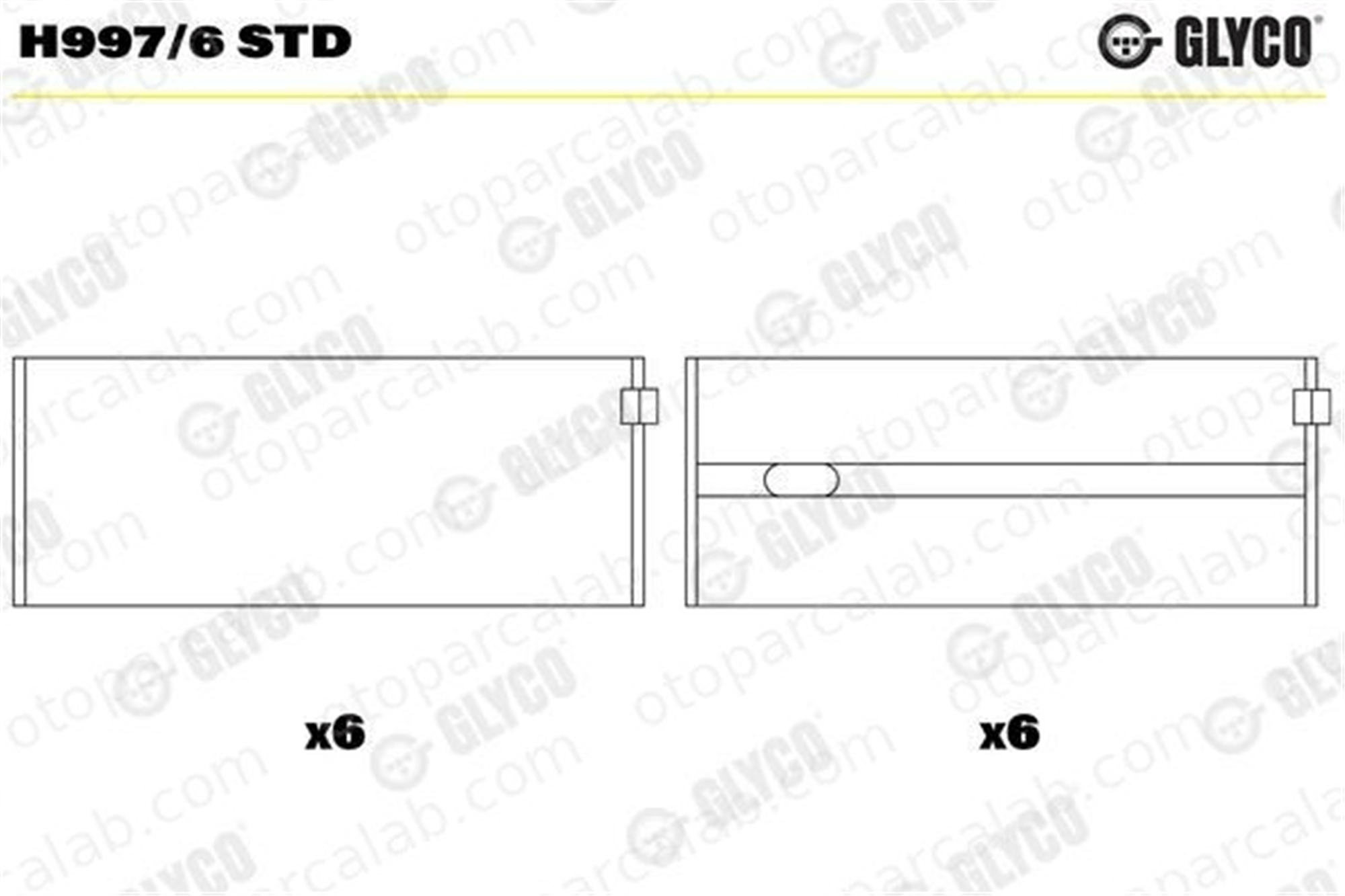 GLYCO H997/6 STD Ana Yatak (STD) MERCEDES-BENZ SPRINTER 4-t Panelvan/Van G-SERISI H9976STD 1020335002