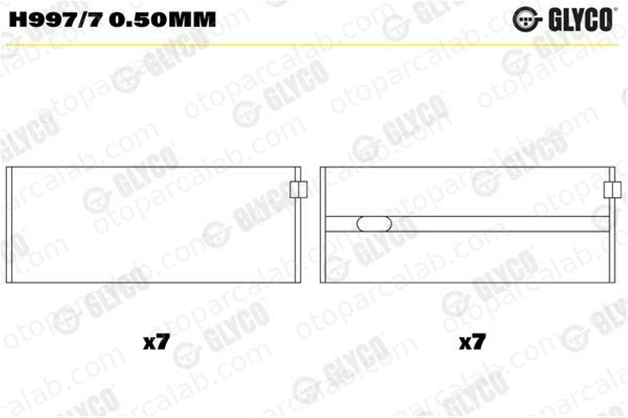 GLYCO H997/7 0.50mm Ana Yatak (0.50) MERCEDES-BENZ 124 Sedan 124 T-Model H9977050mm 1020335302