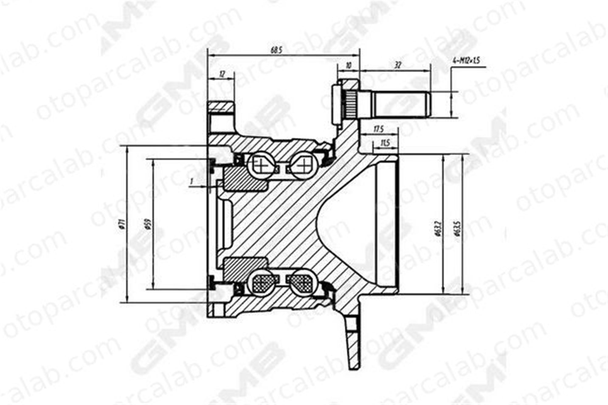 GMB GH35010M Porya Arka Sağ veya Sol FORD ECOSPORT B-MAX 1870089