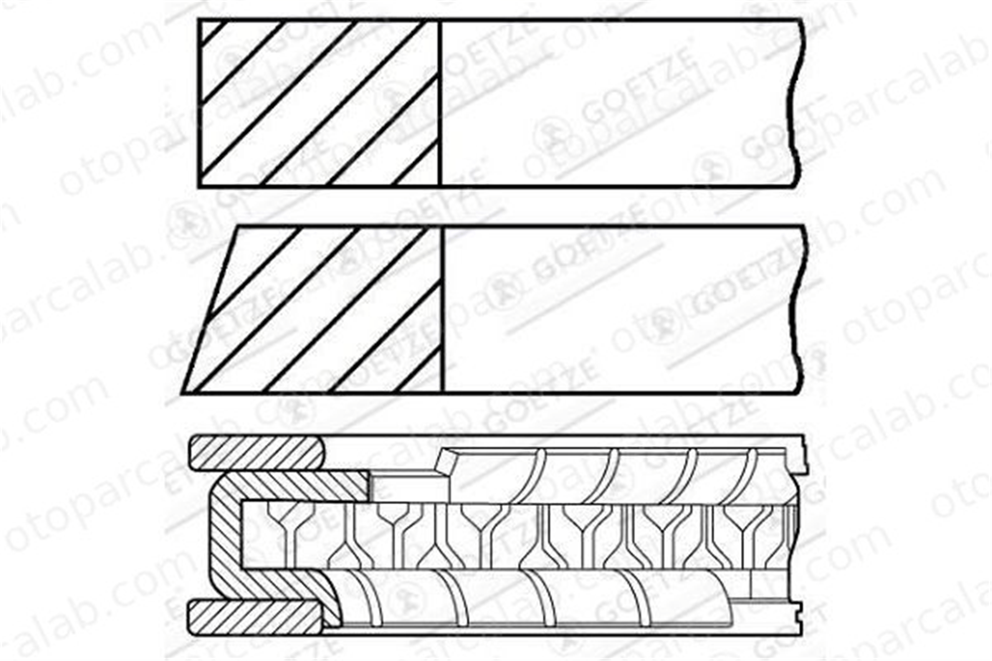 GOETZE 08-436900-00 Segman (76.50MM STD) SEAT CORDOBA IBIZA III 843690000 36198151K