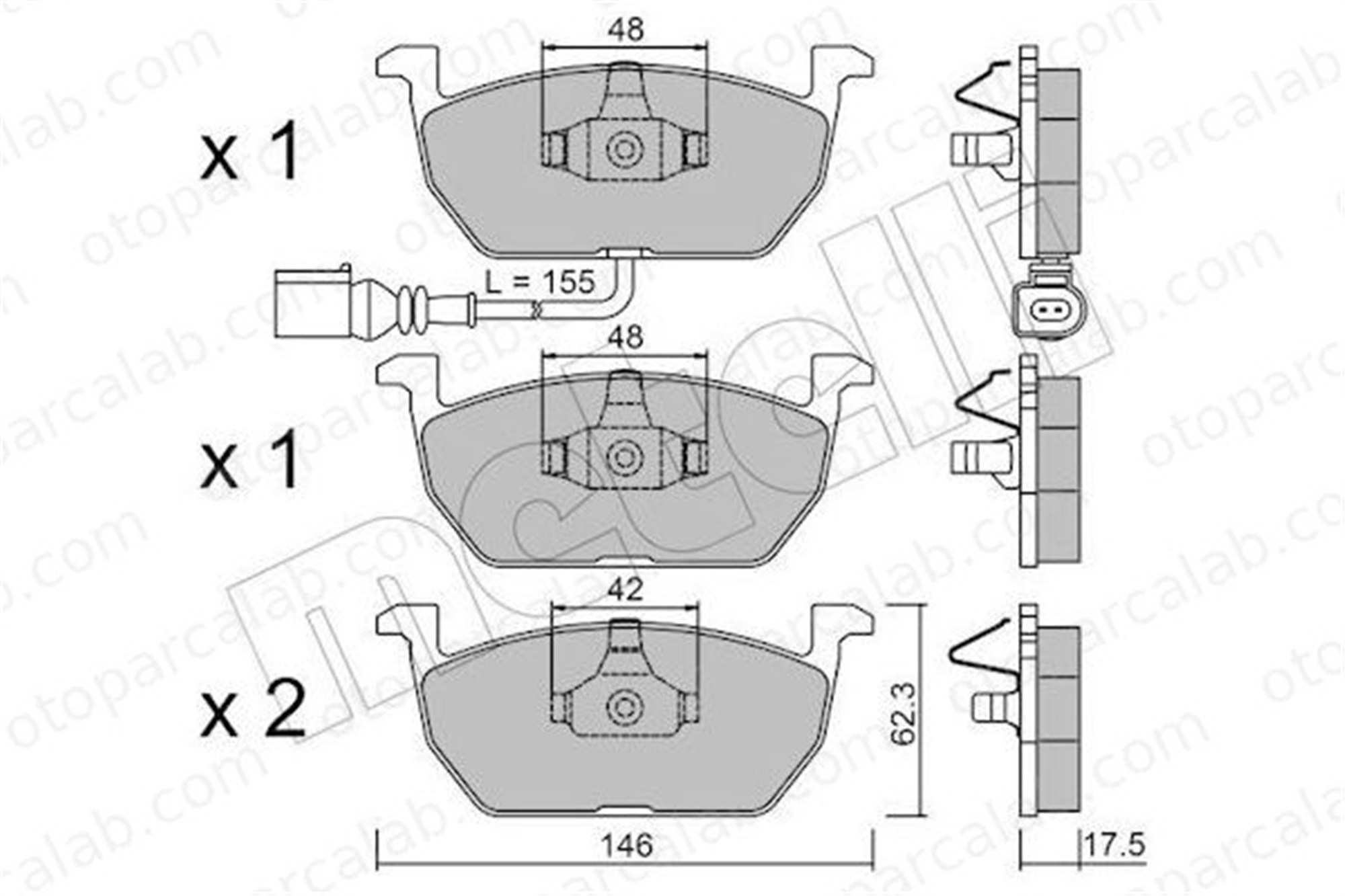 GOODYEAR 101124 Fren Disk Balata Ön VW GOLF VII SKODA OCTAVIA III 5Q0698151C 5Q0698151E