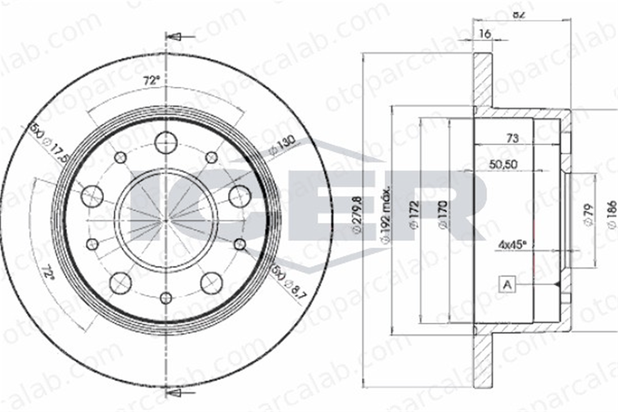 GOODYEAR 103144 Fren Disk Ayna Arka Sağ ve Sol CITROËN JUMPER Panelvan/Van JUMPER Minibüs/Otobüs 4249K8 4246Z1