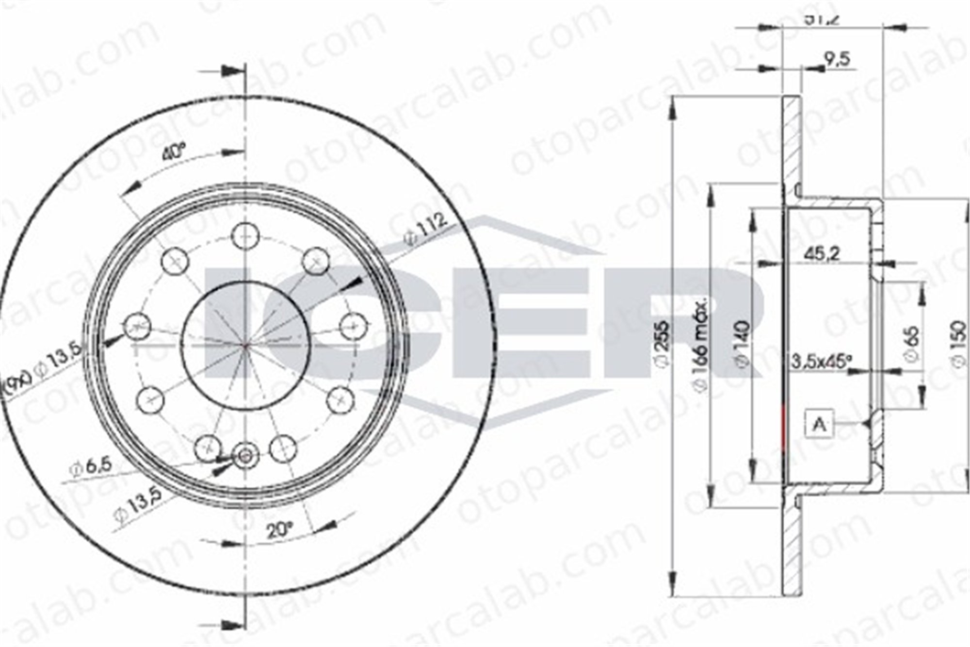 GOODYEAR 103191 Fren Disk Ayna Arka Sağ ve Sol SEAT LEON LEON ST 1K0615601K 1K0615601AB
