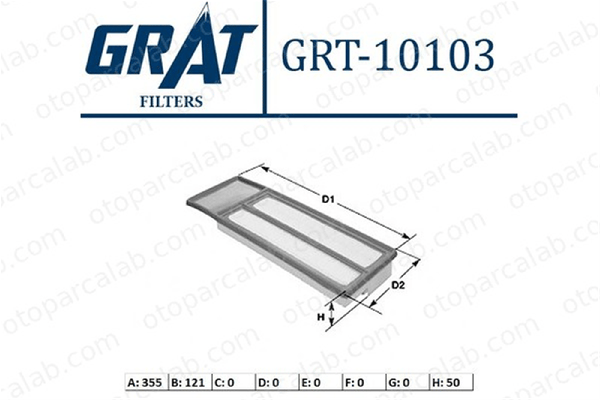 GRAT 10103 Hava Filtresi FIAT PANDA PANDA VAN 51920958 51925027