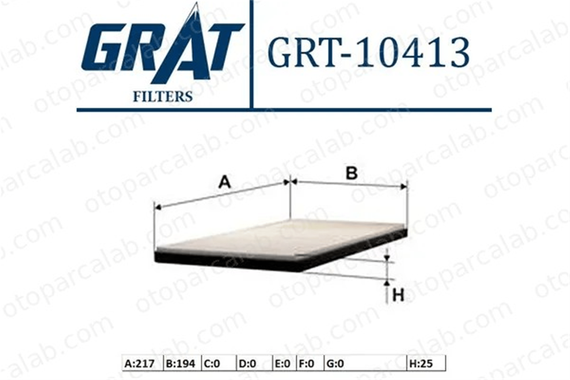 GRAT 10413 Polen Filtresi DODGE JOURNEY FIAT FREEMONT 5058693AA 05058693AA