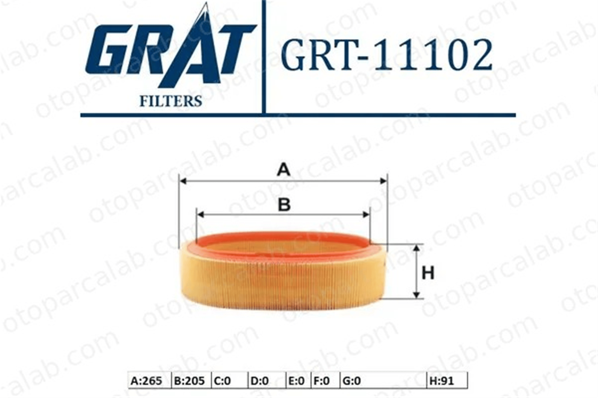 GRAT 11102 Hava Filtresi DACIA LOGAN MCV LOGAN 7701070525 6001543789