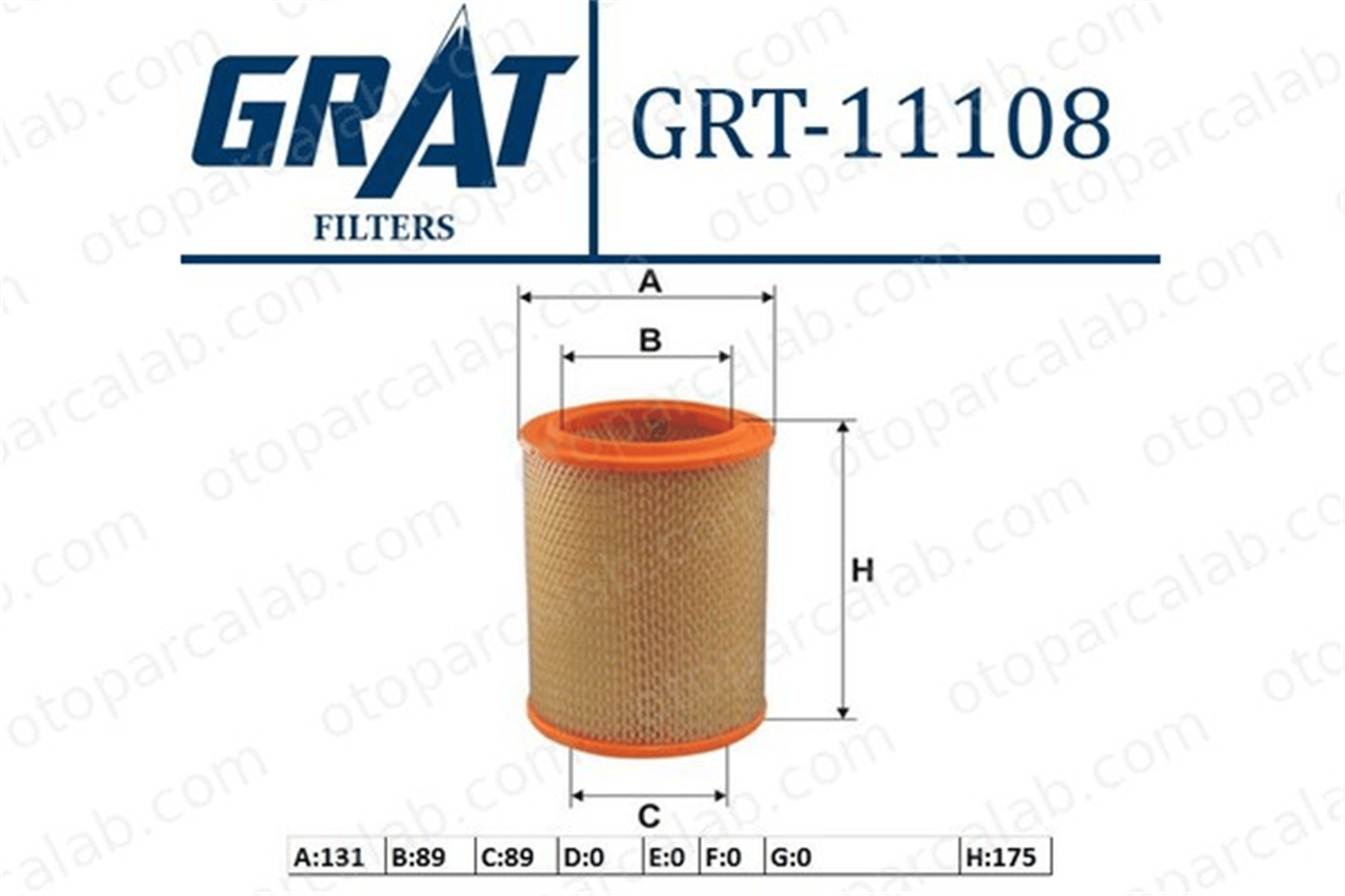 GRAT 11108 Hava Filtresi RENAULT 12 5 6000046003 950080147