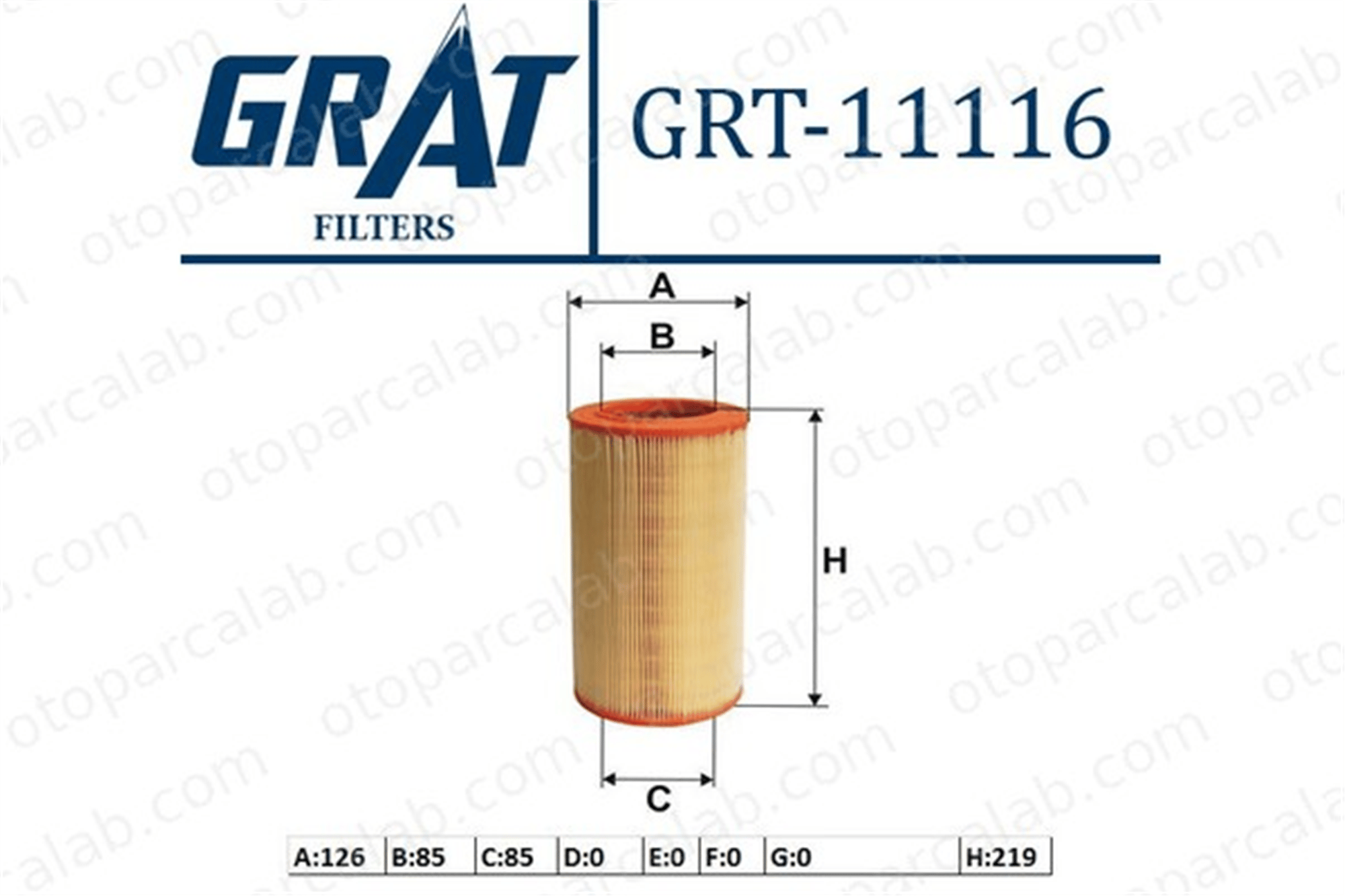 GRAT 11116 Hava Filtresi RENAULT TRAFIC Panelvan/Van 21 Sedan 7701348175 1444K7