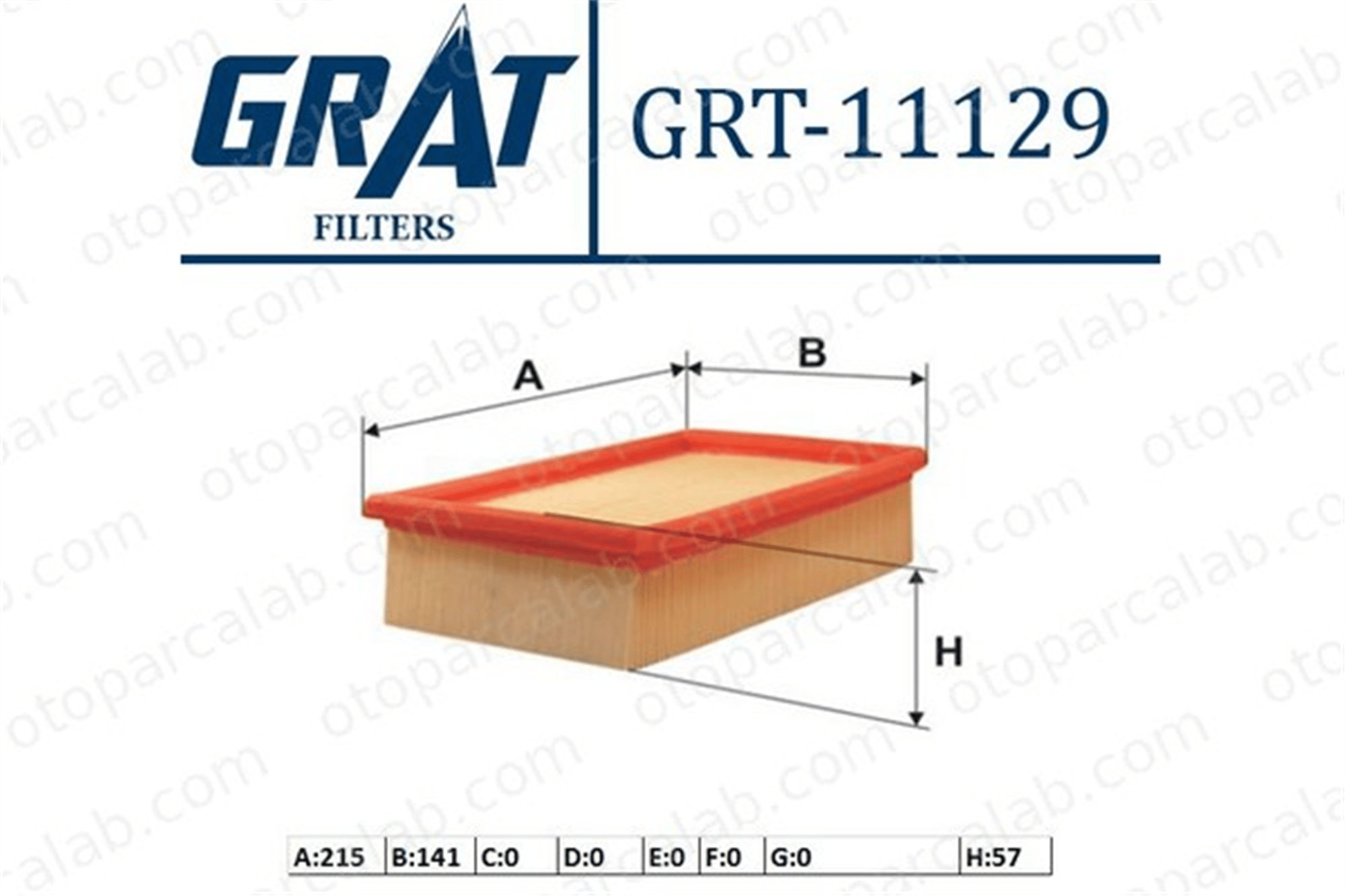 GRAT 11129 Hava Filtresi RENAULT LAGUNA I LAGUNA I Grandtour 7701040285 1444Q5