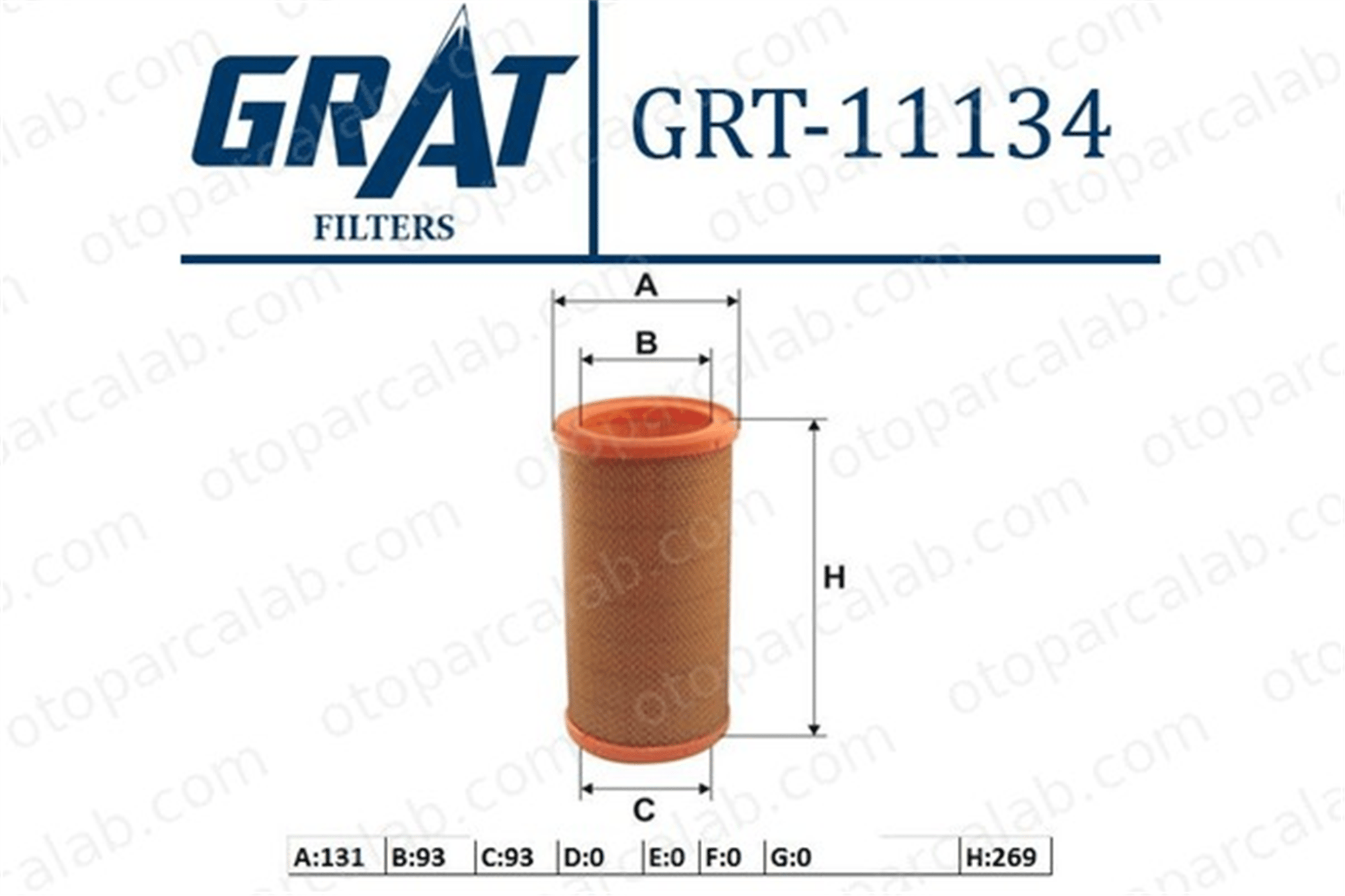 GRAT 11134 Hava Filtresi RENAULT 19 II Chamade MEGANE I 7700857336 1444N7
