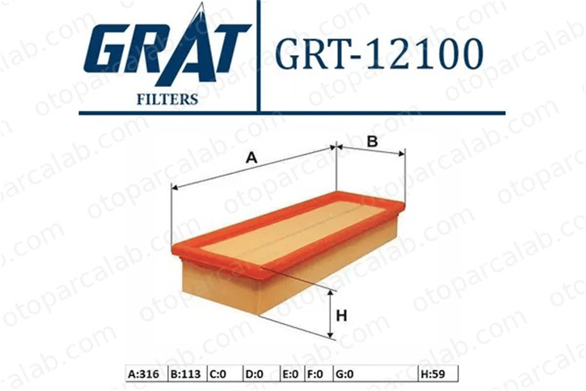 GRAT 12100 Hava Filtresi PEUGEOT PARTNER Kasa/büyük limuzin CITROËN BERLINGO MULTISPACE 1444TJ 1420L7