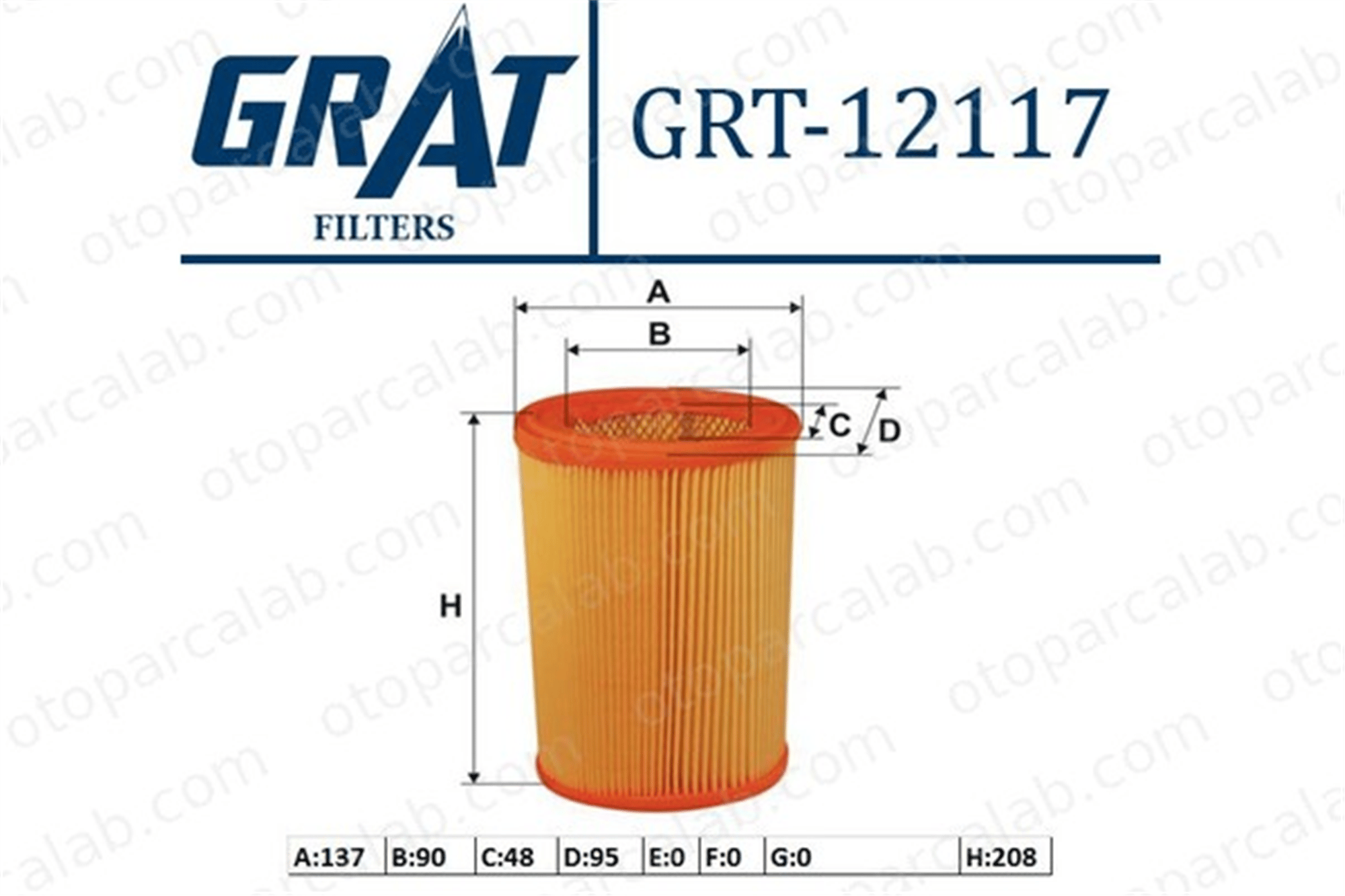 GRAT 12117 Hava Filtresi CITROËN SAXO SAXO Hatchback van 1444A5 1444VA