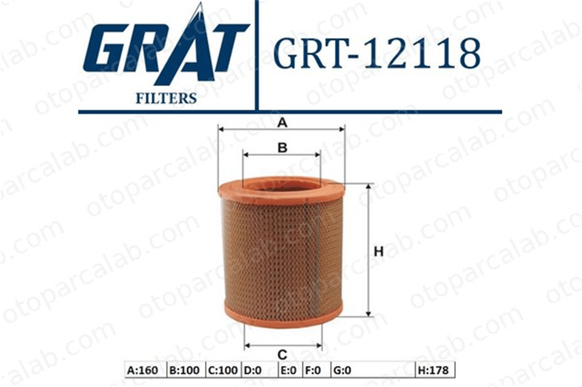 GRAT 12118 Hava Filtresi FIAT DUCATO Platform şasi DUCATO Panorama 1444EY 1444TX