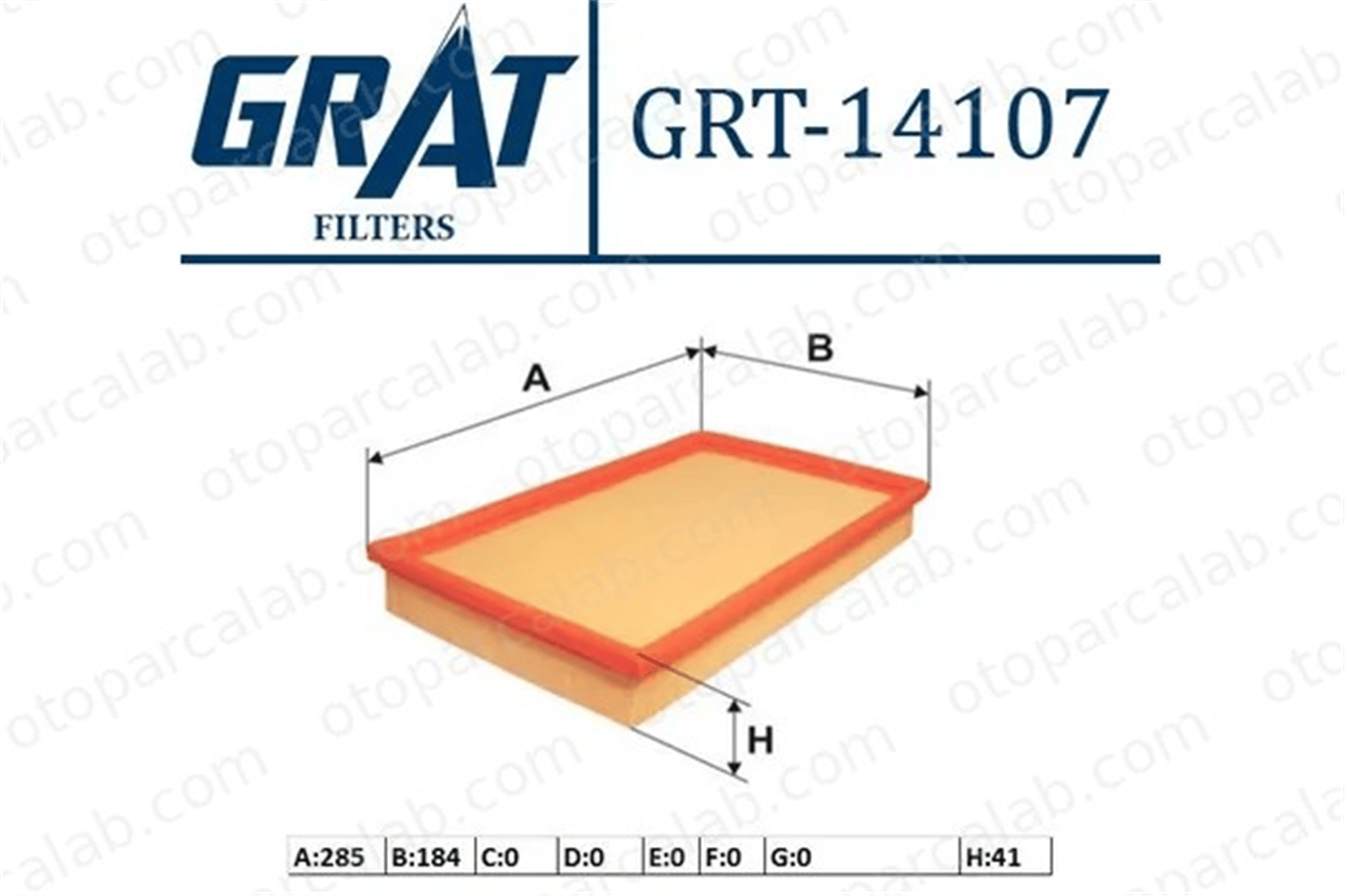 GRAT 14107 Hava Filtresi OPEL VECTRA A VECTRA A Hatchback 834297 5025135