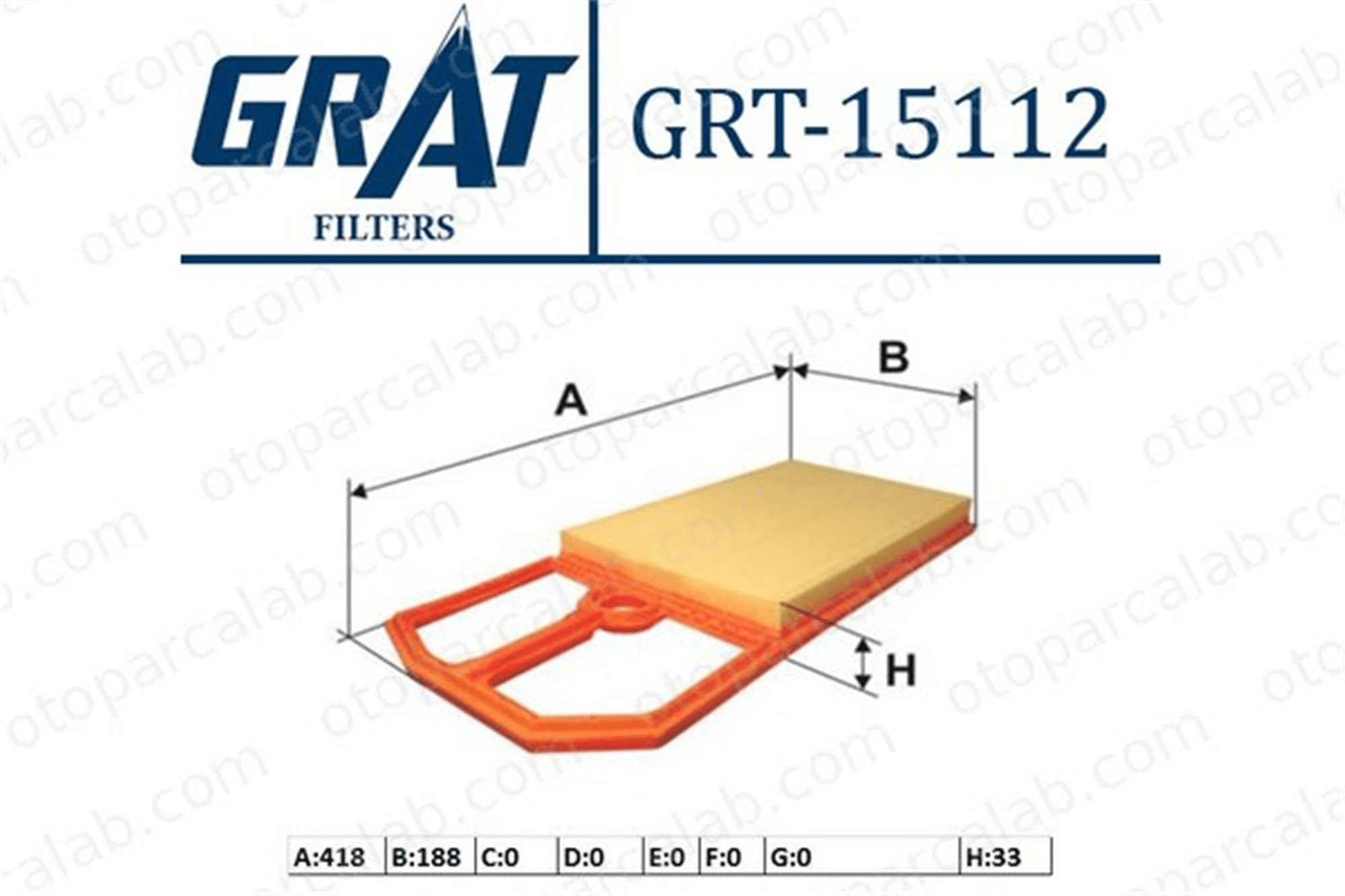 GRAT 15112 Hava Filtresi VW LUPO I POLO 36129620F 32129620C