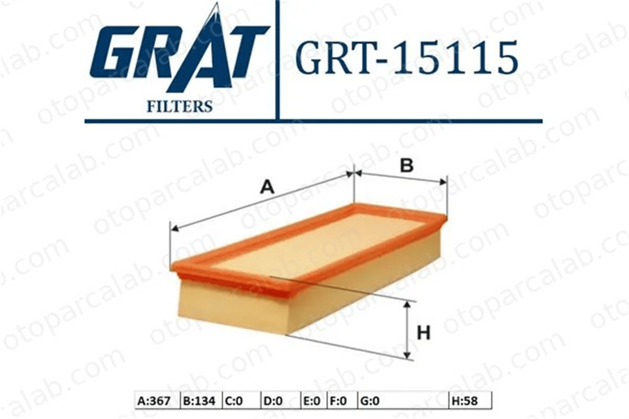 GRAT 15115 Hava Filtresi VW POLO III CLASSIC POLO Variant 6K0129620B