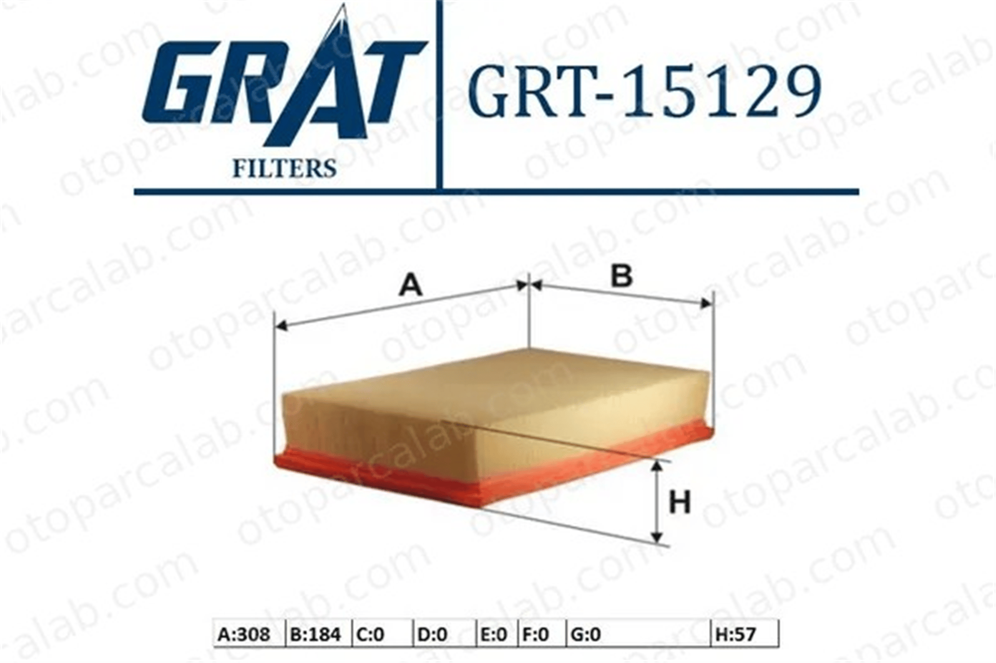 GRAT 15129 Hava Filtresi VW PASSAT B3/B4 Variant PASSAT B3/B4 191129620 1444L8