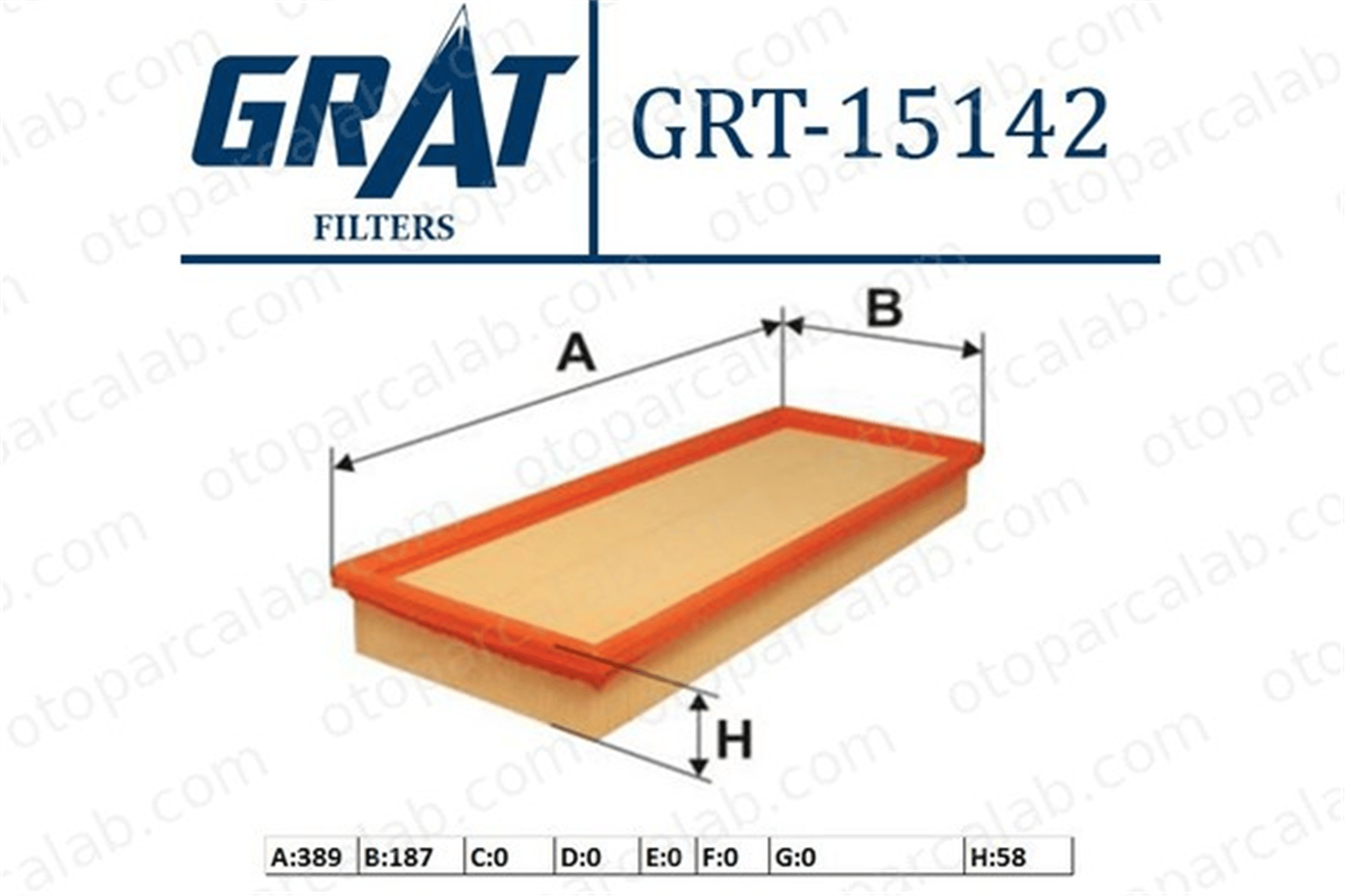 GRAT 15142 Hava Filtresi PORSCHE CAYENNE VW TOUAREG 7P0129620A 95811013010