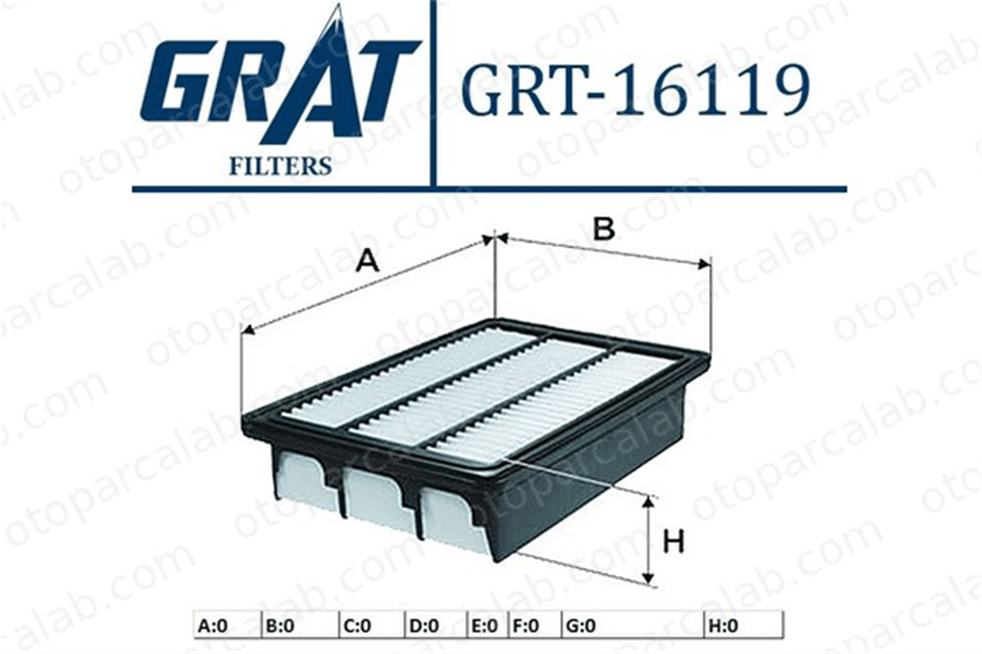 GRAT 16119 Hava Filtresi HYUNDAI SANTA FÉ II SANTA FÉ I 281132B000
