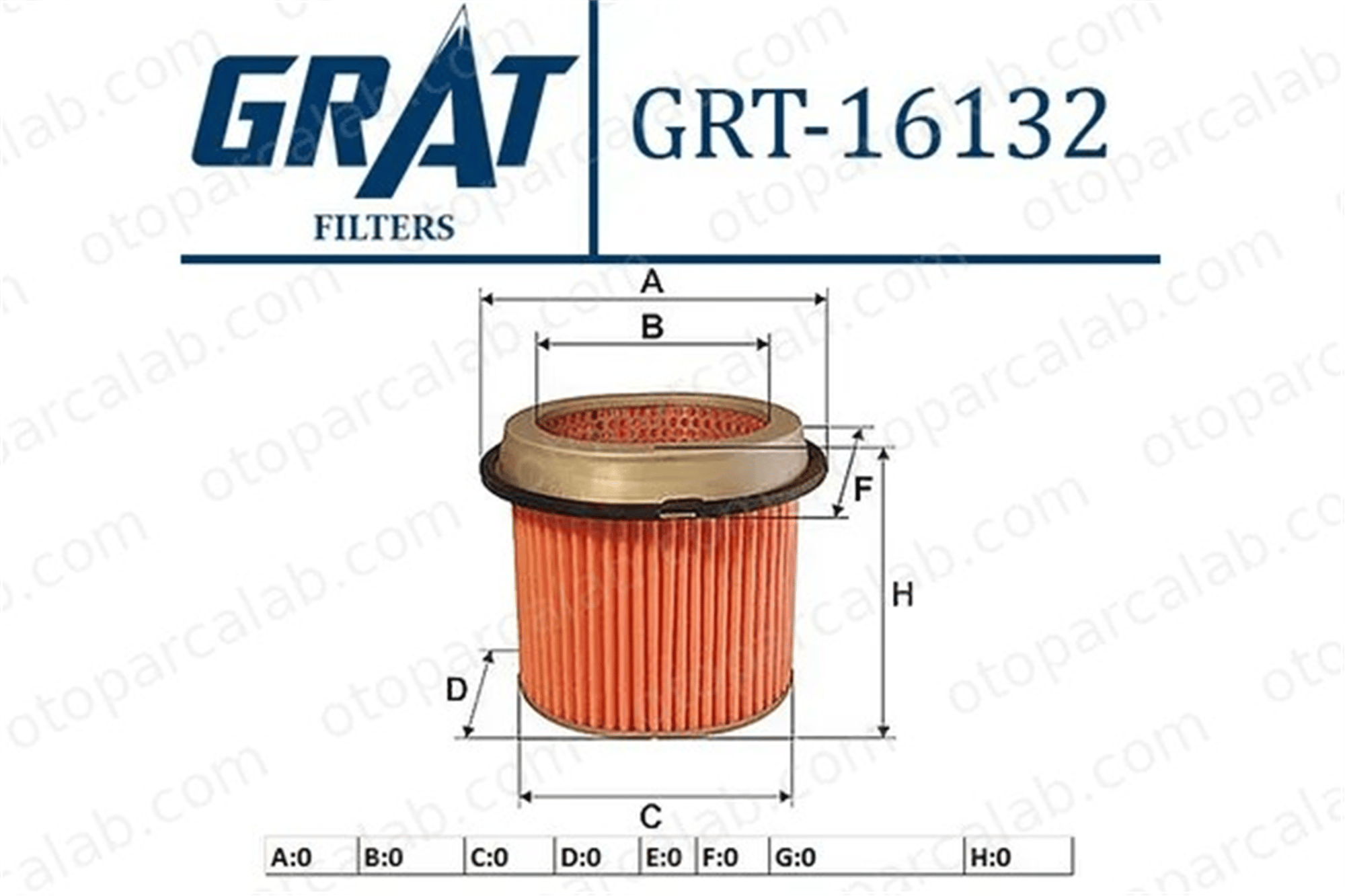 GRAT 16132 Hava Filtresi MITSUBISHI GALANT VI GALANT VI Sedan 2811332510 MD603932