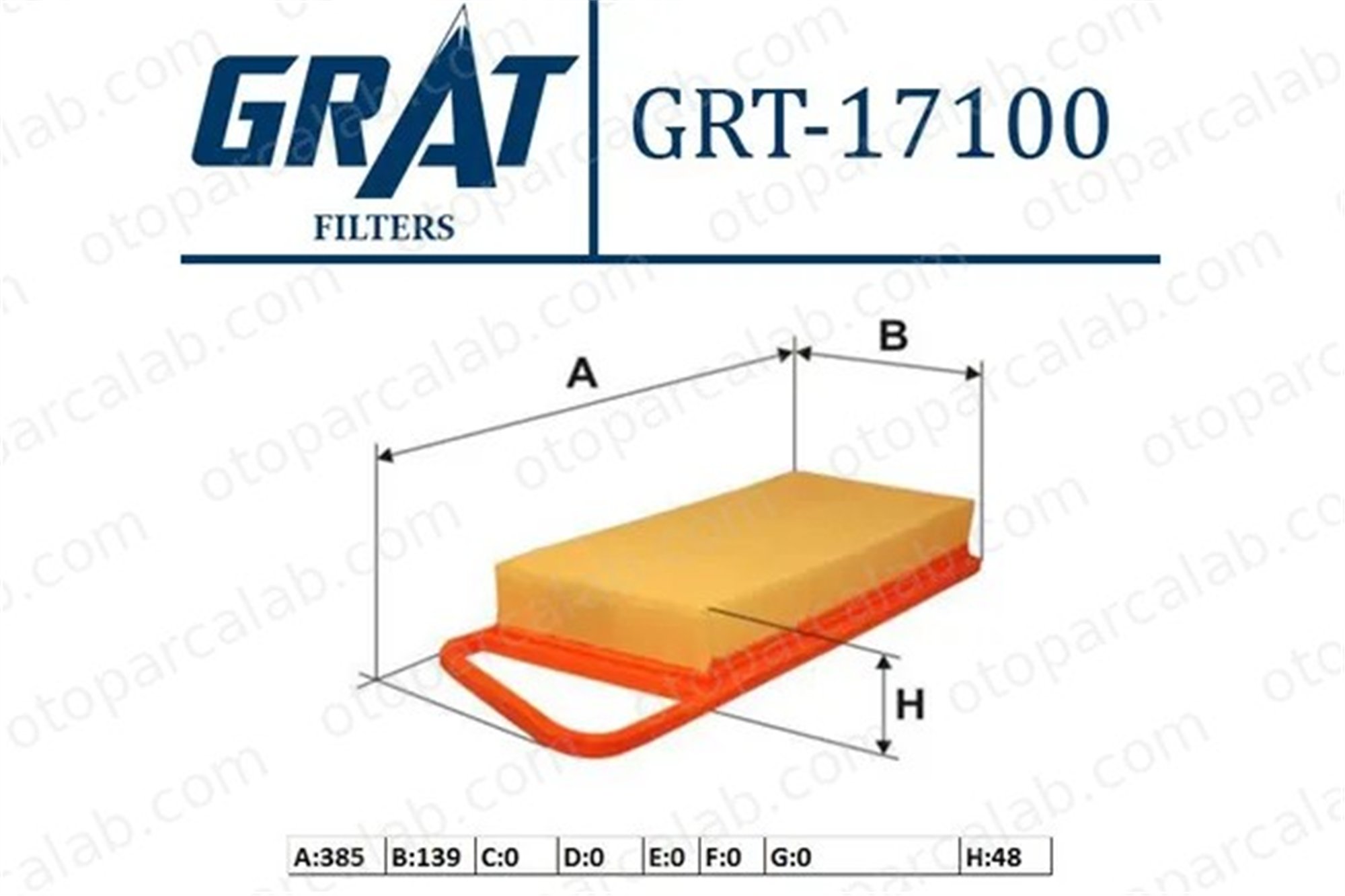 GRAT 17100 Hava Filtresi CITROËN C2 C3 I 2S6Q9601A1A 1420K5