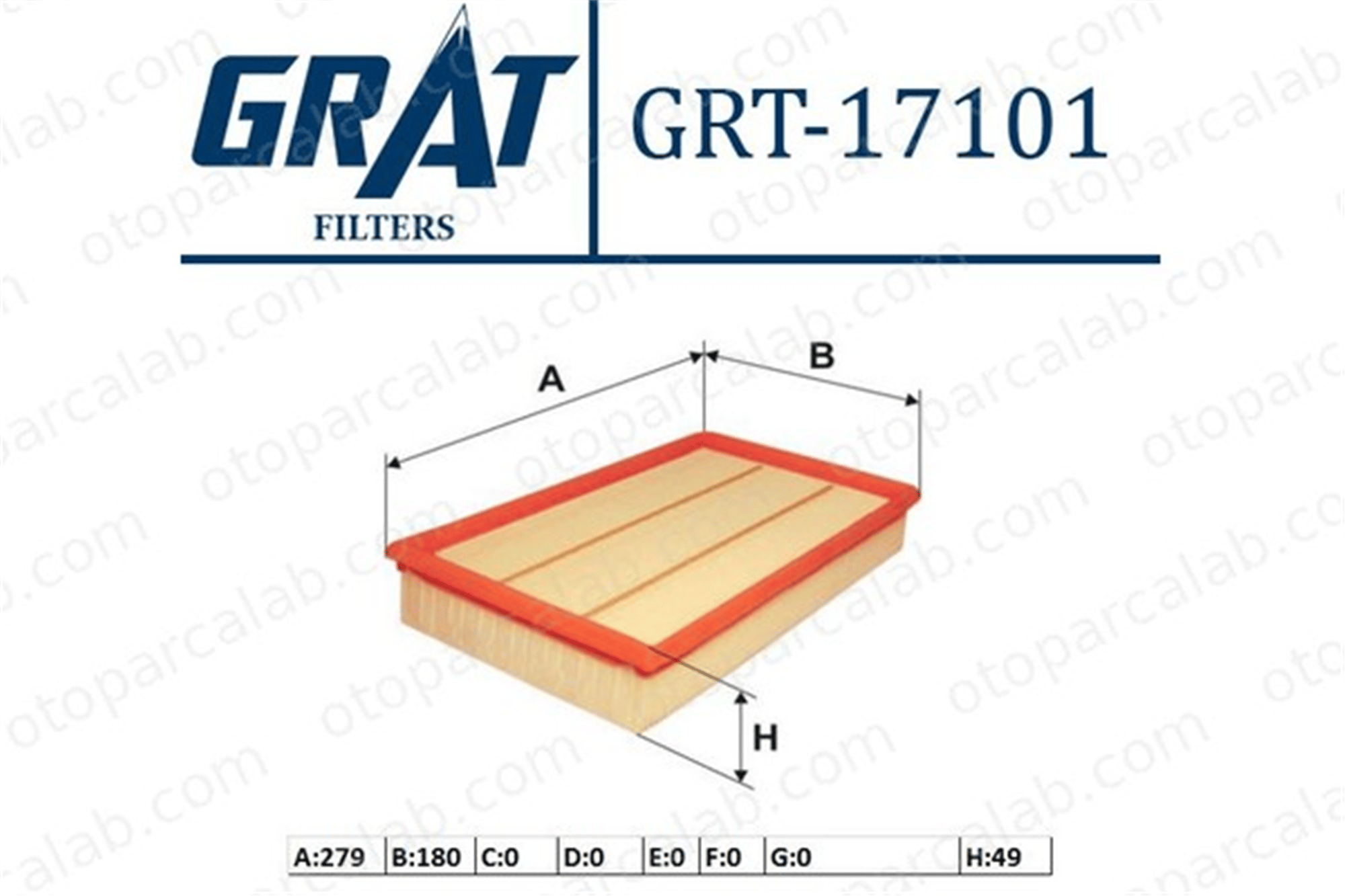 GRAT 17101 Hava Filtresi FORD TRANSIT Panelvan/Van TRANSIT Platform şasi 1C159601AF 1432209