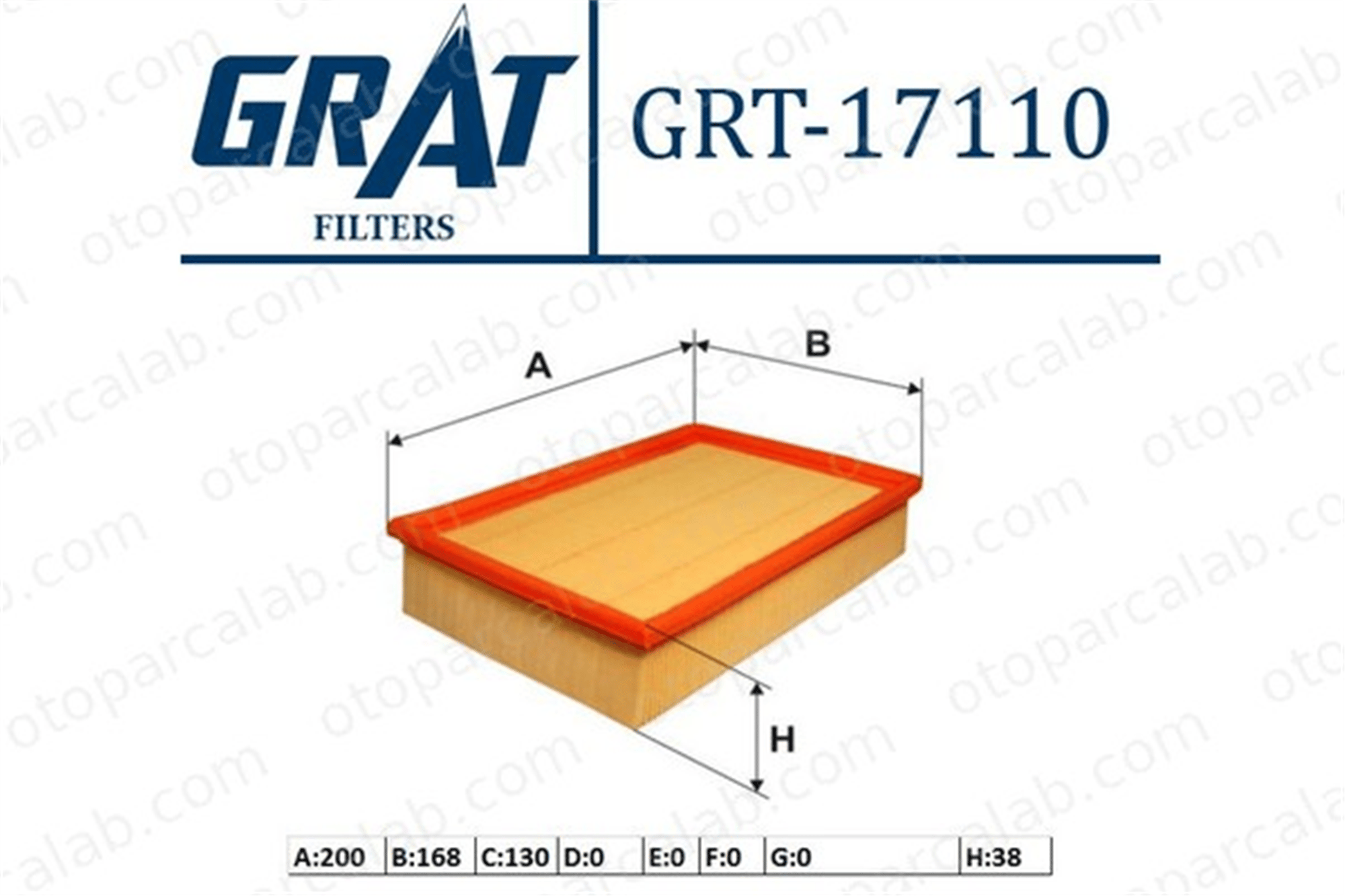 GRAT 17110 Hava Filtresi FORD ESCORT VI ESCORT V 91FF9601AB 1444N0