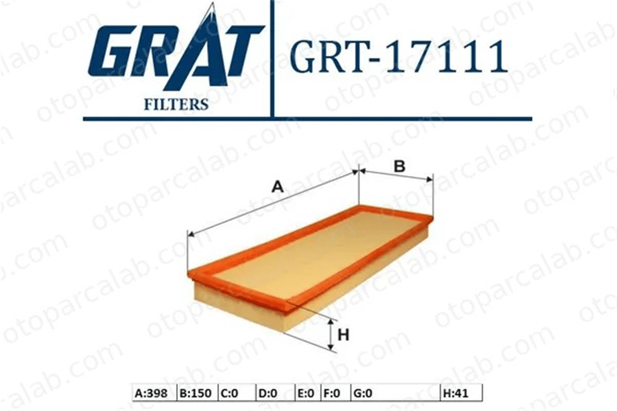 GRAT 17111 Hava Filtresi FORD MONDEO I MONDEO I Turnier 93BB9601AB 1665410