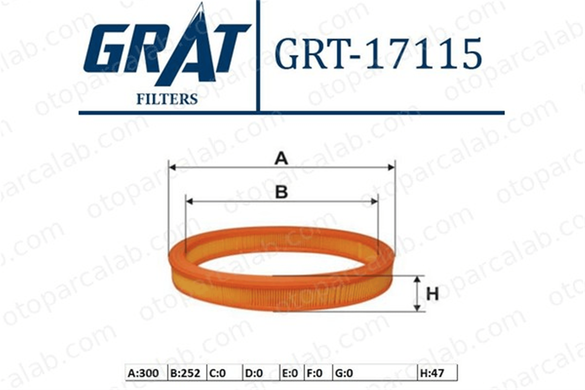 GRAT 17115 Hava Filtresi FORD ORION II ESCORT IV 89SF9601AA 1444N6