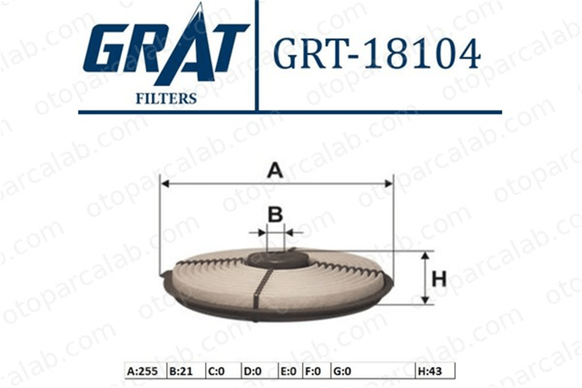 GRAT 18104 Hava Filtresi TOYOTA STARLET COROLLA 1780111100 1780110030