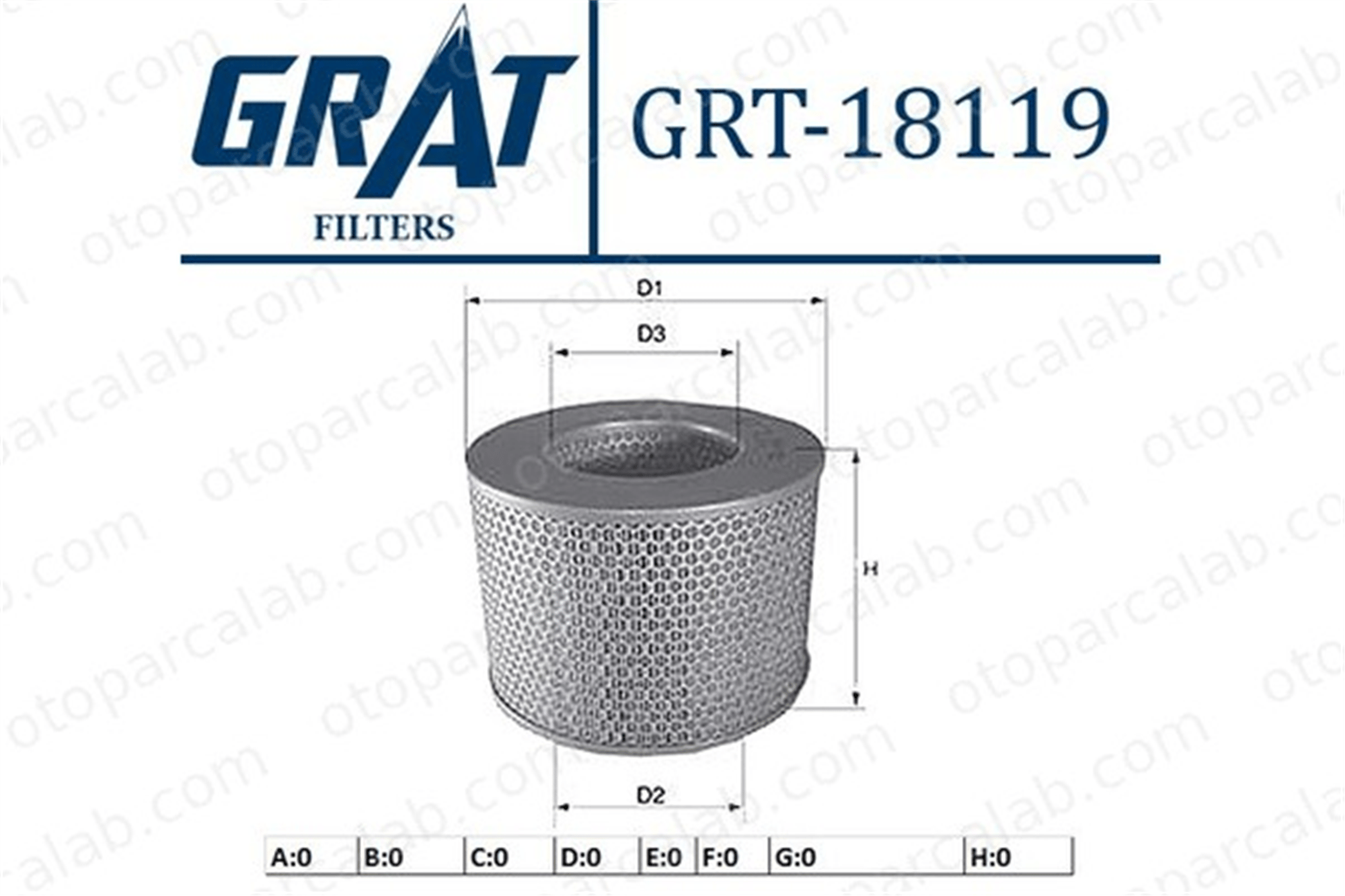 GRAT 18119 Hava Filtresi TOYOTA HILUX VI Pick-up 1780154180 1780154160