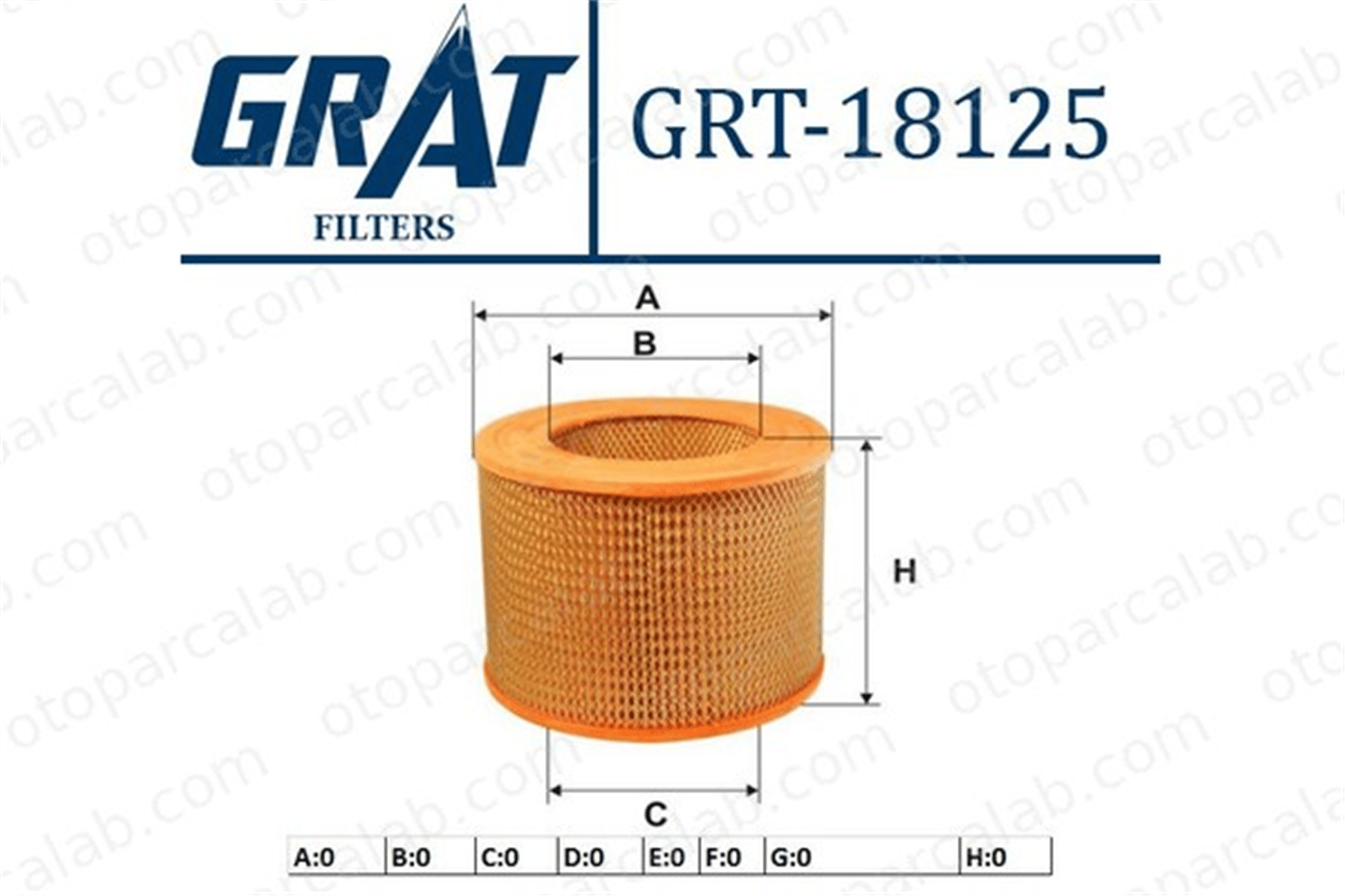 GRAT 18125 Hava Filtresi VW TARO TOYOTA HILUX V Pick-up J1780154060 1780141110