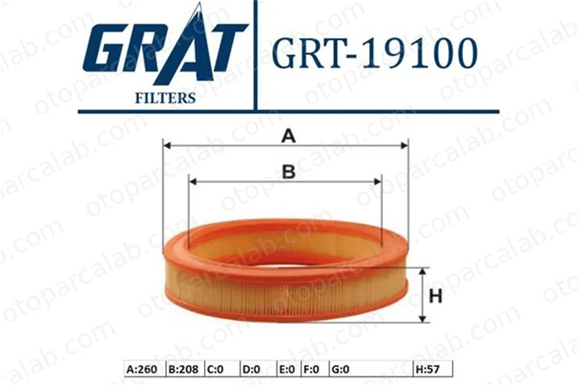 GRAT 19100 Hava Filtresi FORD TAUNUS ESCORT I 115946201 11476787