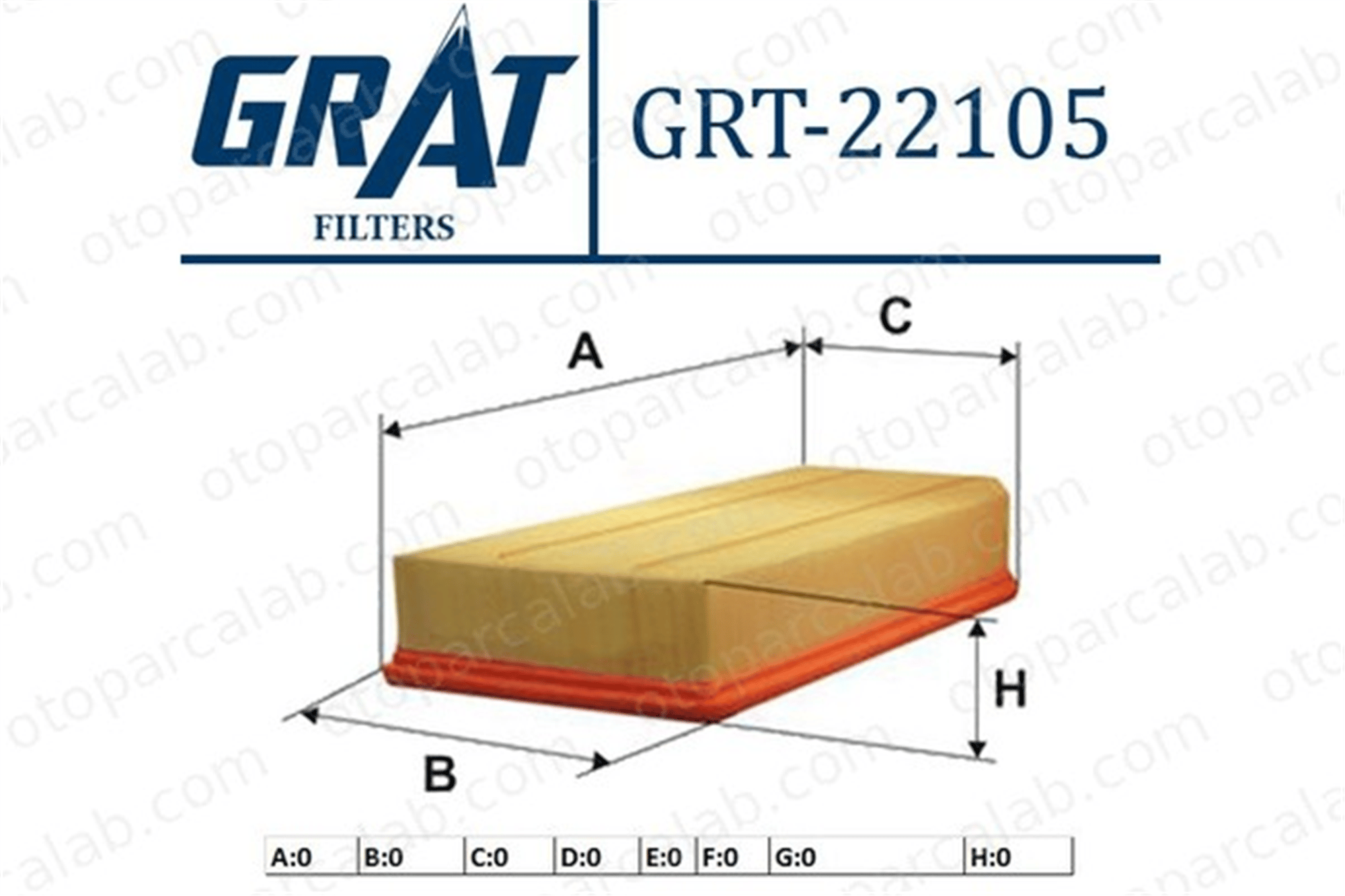 GRAT 22105 Hava Filtresi MERCEDES-BENZ C-SERISI C-SERISI T-Model A6110940004 5103981AA