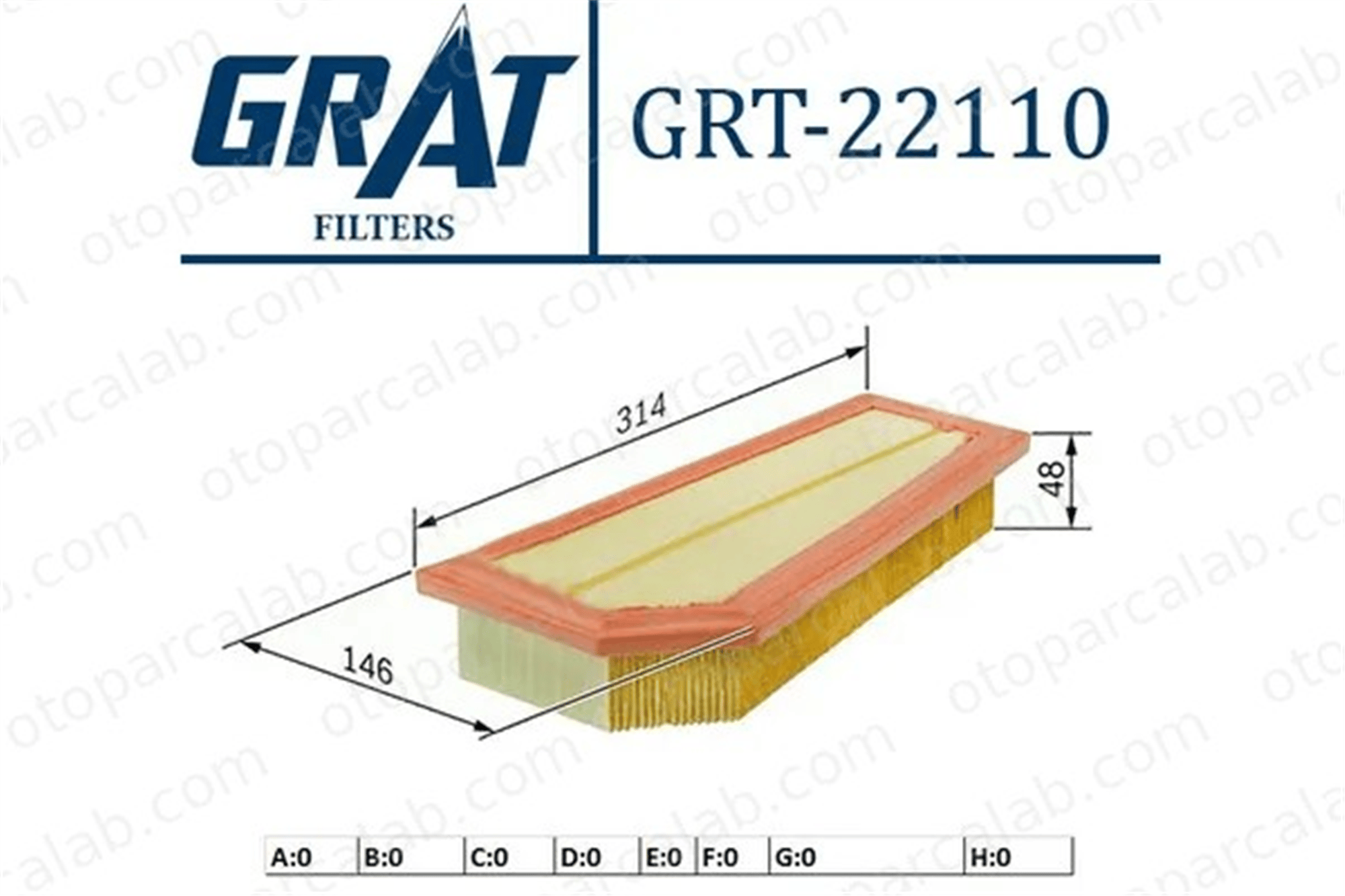 GRAT 22110 Hava Filtresi MERCEDES-BENZ C-SERISI C-SERISI Coupe A2710940304 2710940304