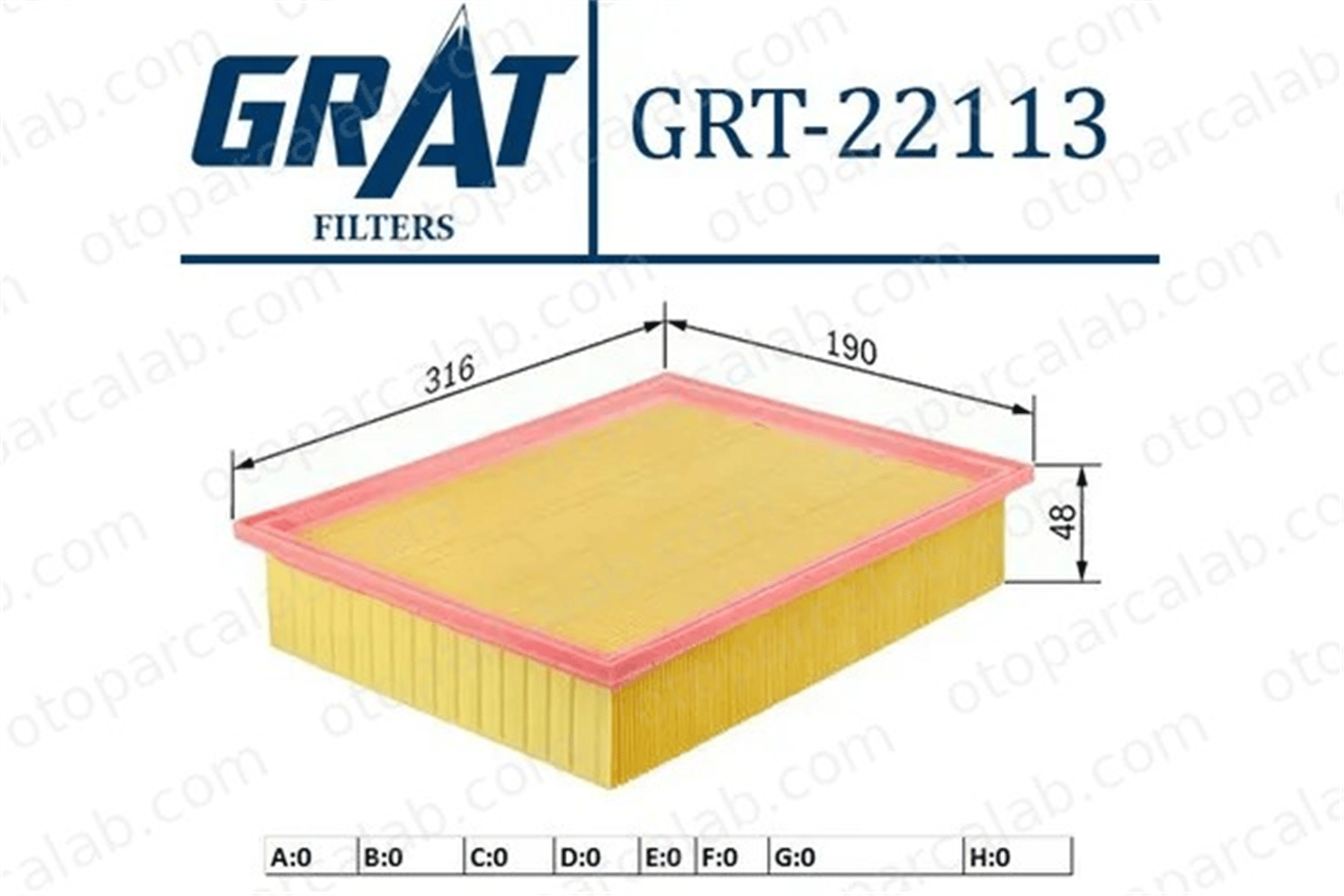 GRAT 22113 Hava Filtresi VW TRANSPORTER T5 Minibüs/Otobüs TRANSPORTER T5 Panelvan/Van 1120940104 1120940204