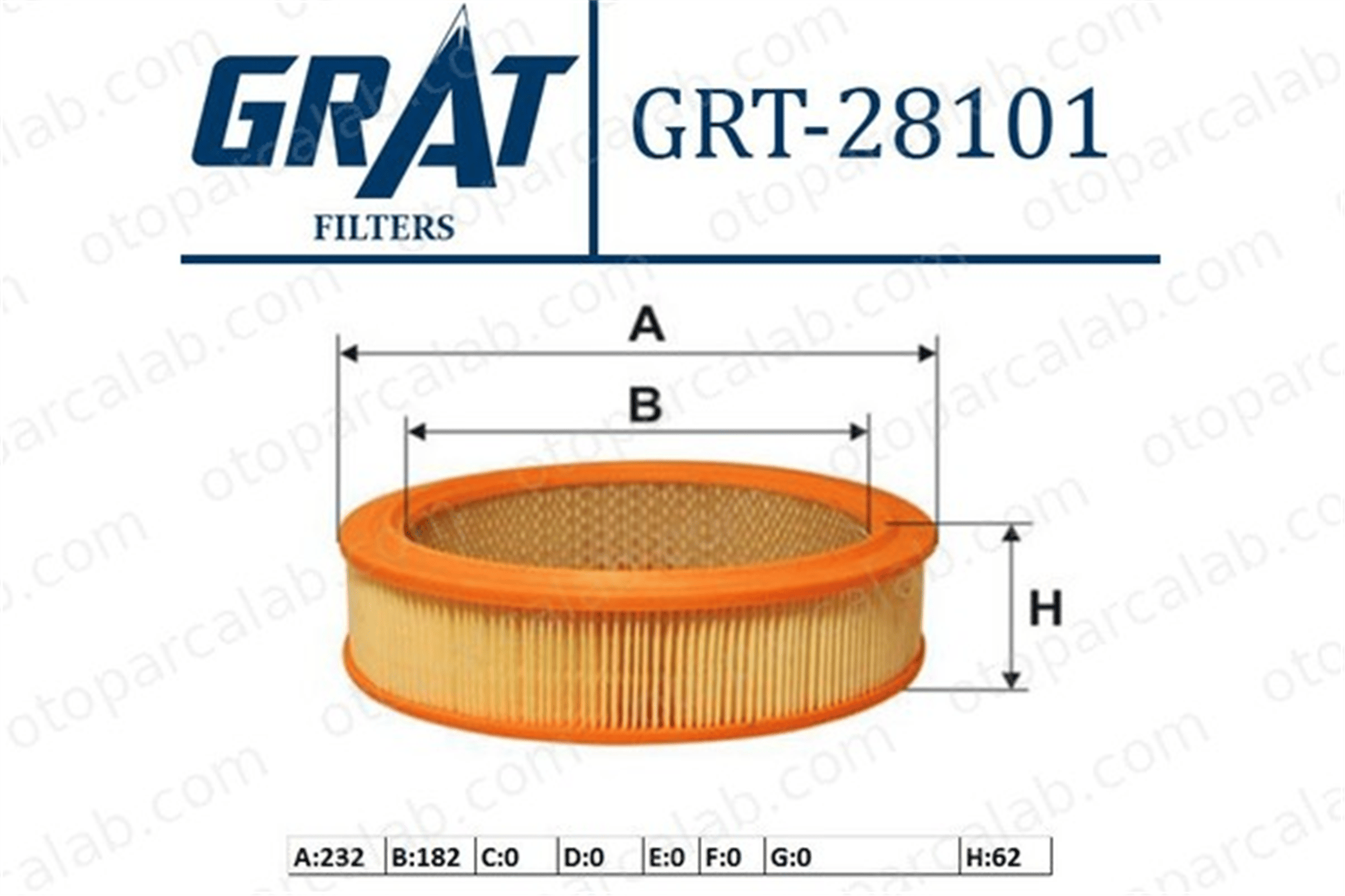 GRAT 28101 Hava Filtresi FIAT 131 132 21211109100 4119668