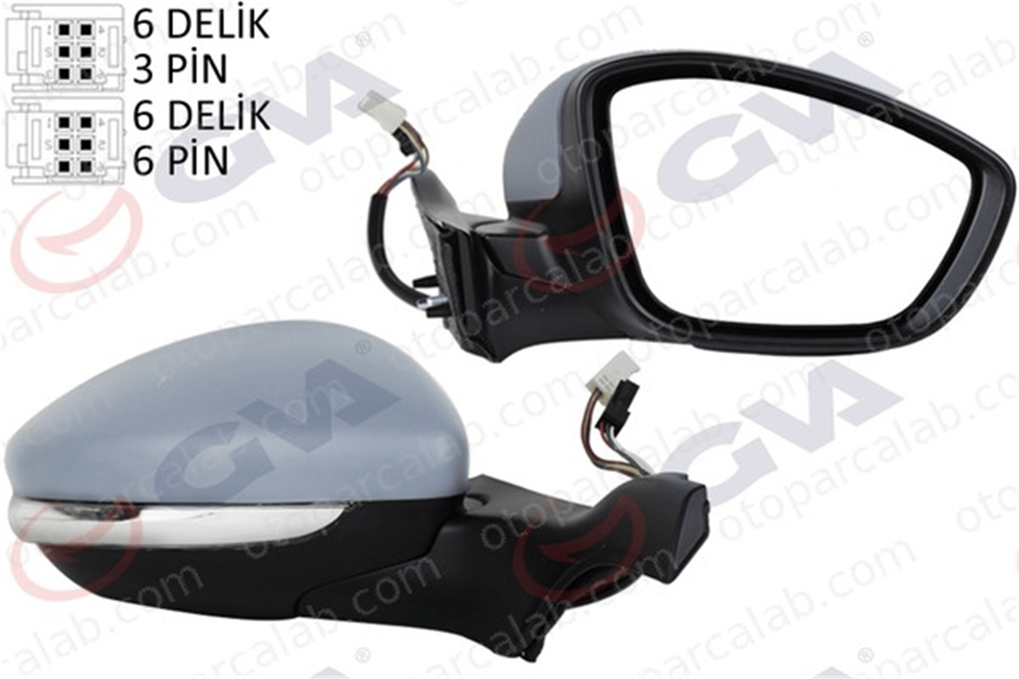 GVA 1043285 Dikiz Aynası Dış Sağ PEUGEOT 208 I 2008 I 1607511480 1611240380
