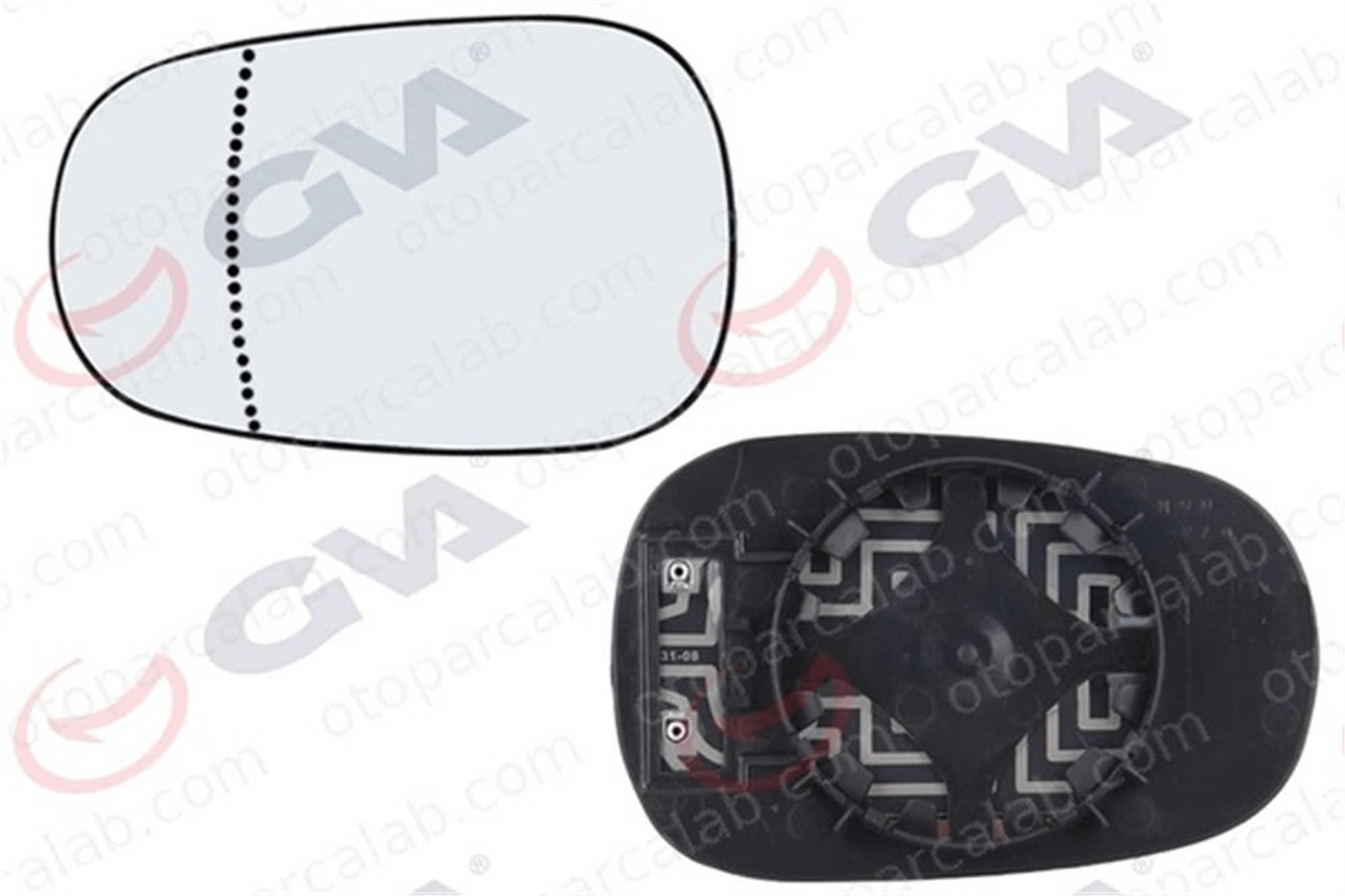 GVA 1114001 Ayna Camı Dış Sol RENAULT CLIO II MEGANE I 7701040426 7701040255