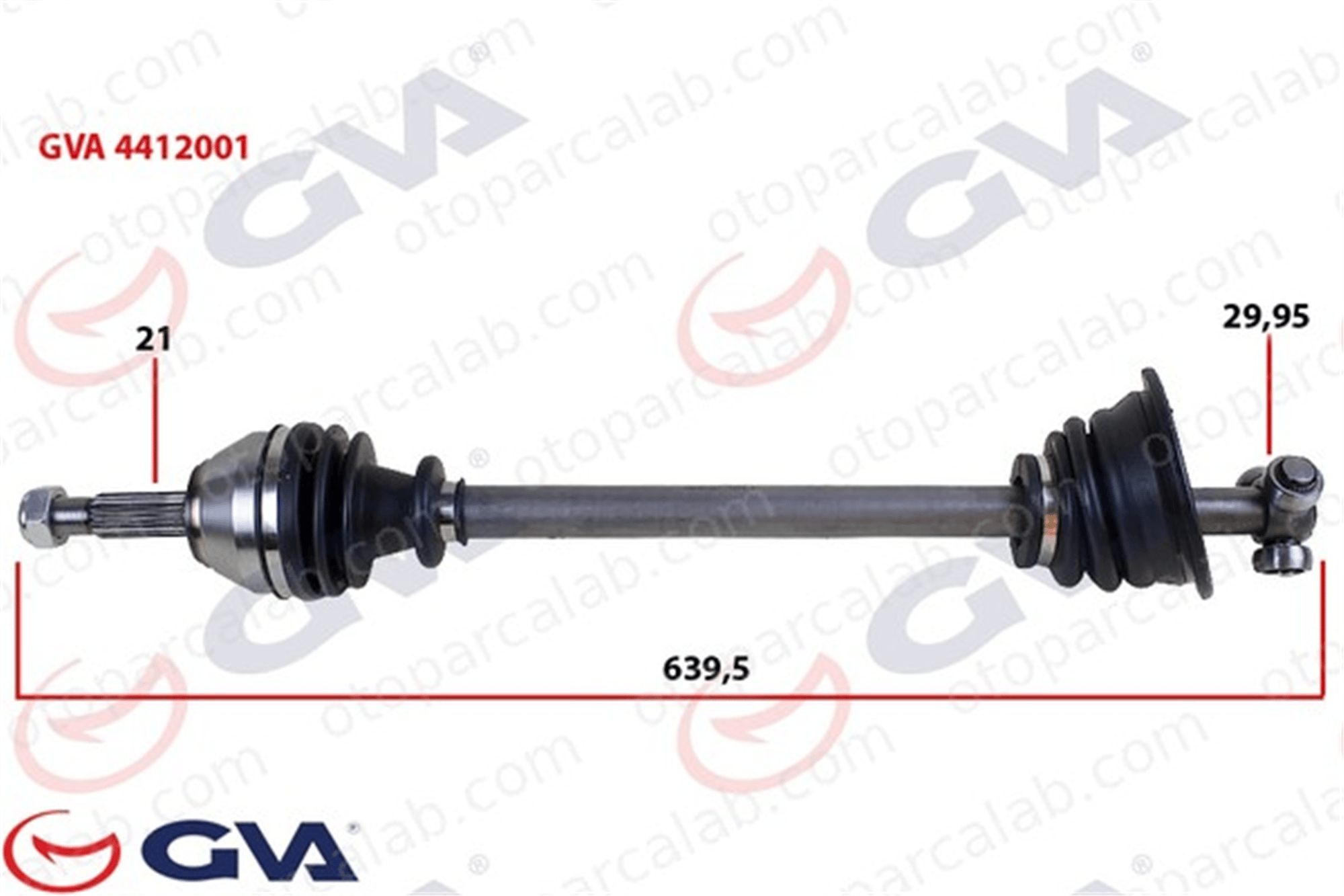 GVA 4412001 Aks Komple Ön Sol RENAULT 19 II Chamade 19 II 7701351484 7701349880