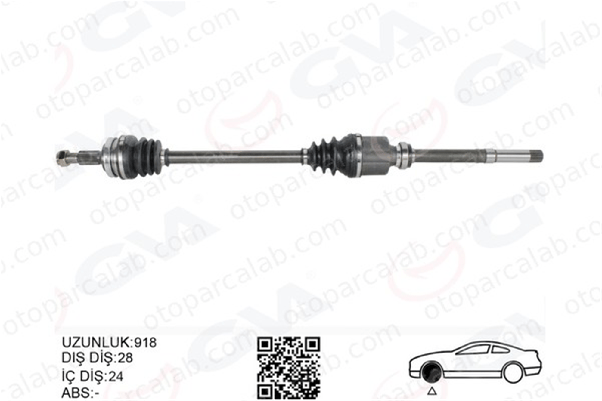 GVA 4445126 Aks Komple Ön Sağ OPEL COMBO Kasa/büyük limuzin PEUGEOT RIFTER 9820471180 9810710780
