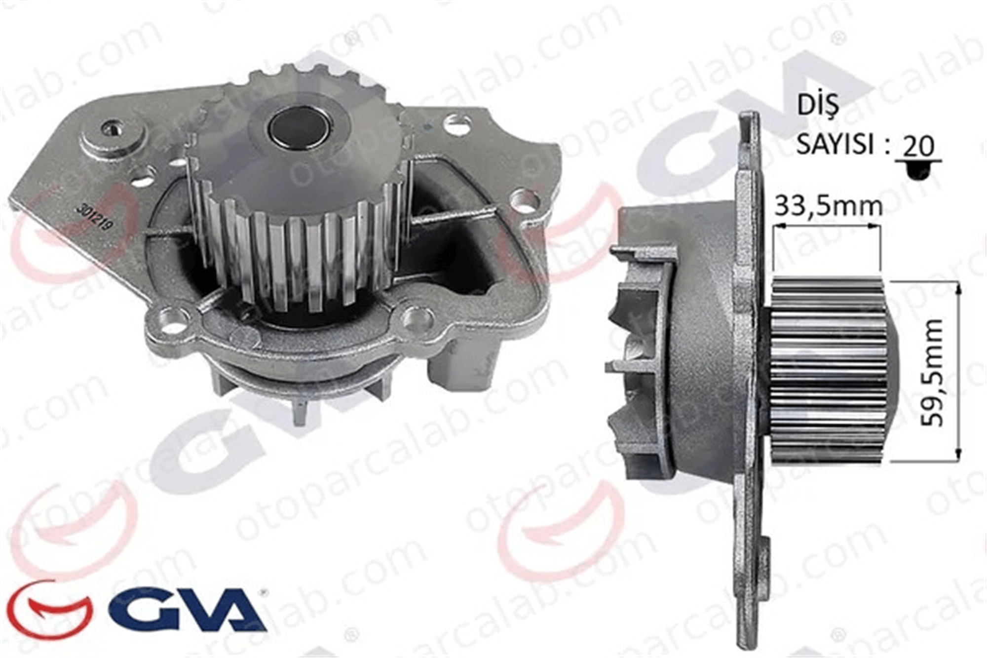 GVA 5243126 Devirdaim Su Pompası CITROËN ZX BX 120162 120160