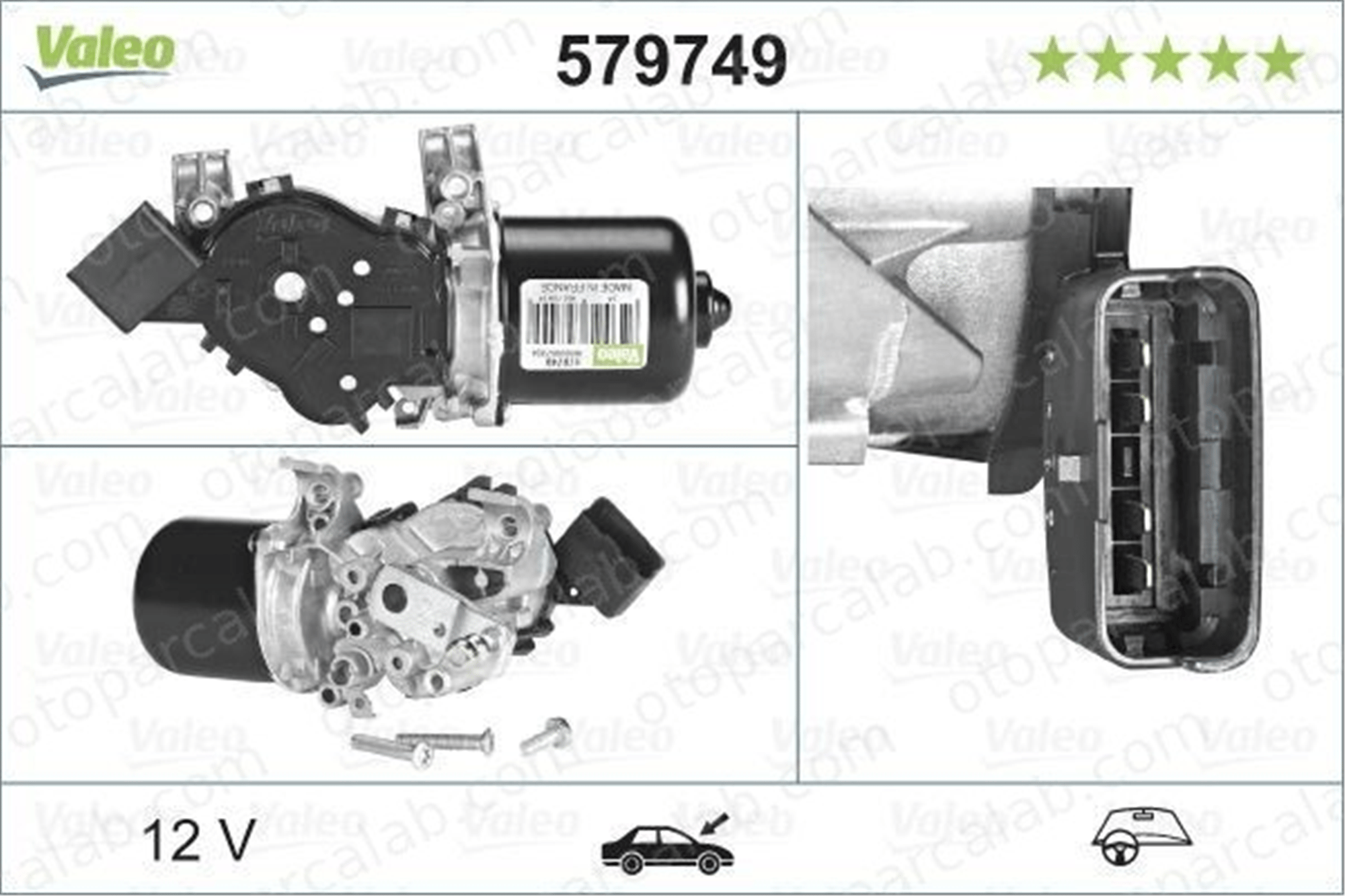GVA 6645004 Silecek Mekanizma Motoru Ön CITROËN DS3 C3 II 6405.QC