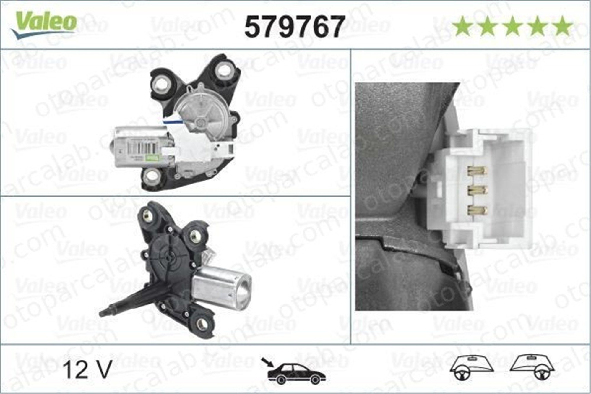GVA 6690020 Silecek Mekanizma Motoru Arka CITROËN BERLINGO Kasa/büyük limuzin BERLINGO MULTISPACE 9840123780 6405.LP