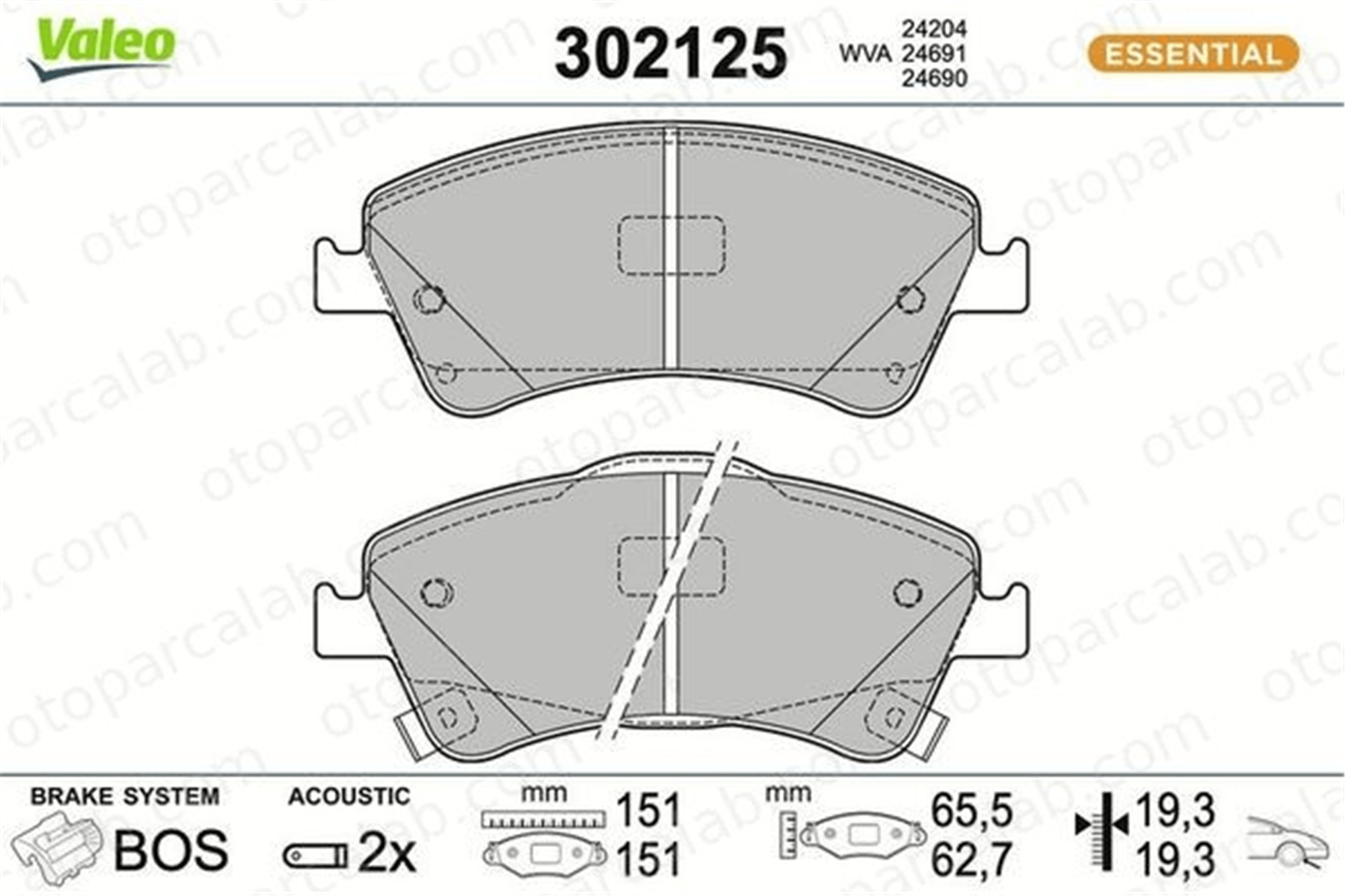 GVA 7071120 Fren Disk Balata Ön TOYOTA AVENSIS Station wagon AVENSIS Sedan 446502280 44650F010