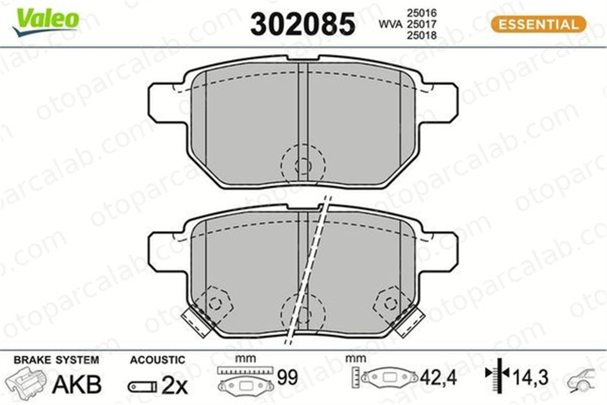 GVA 7071125 Fren Disk Balata Arka TOYOTA AURIS URBAN CRUISER 446612130 446652120
