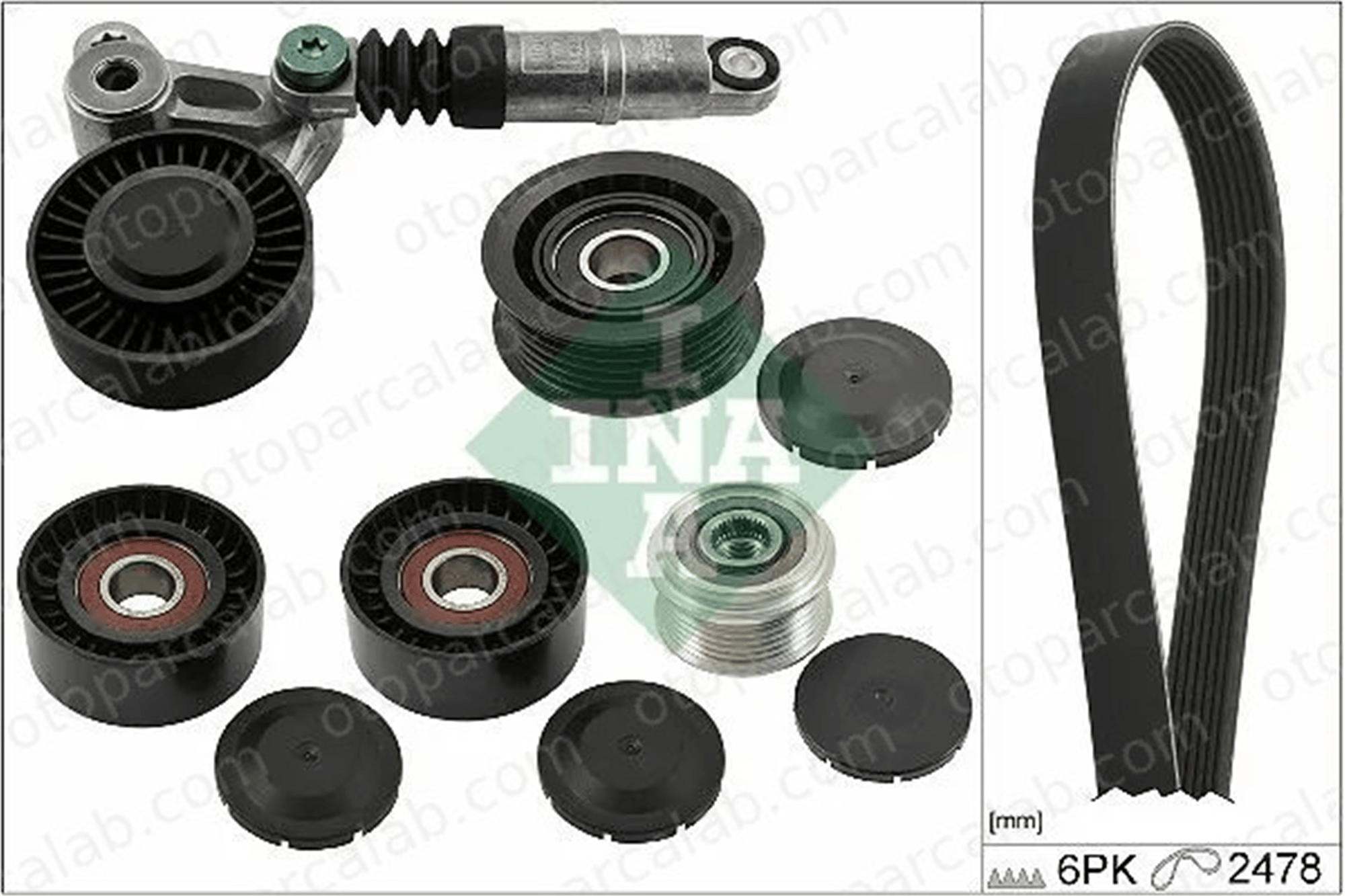 INA 529 0520 20 Vantilatör Kayış Seti VW TOUAREG AUDI Q7 59145201D 059145201D