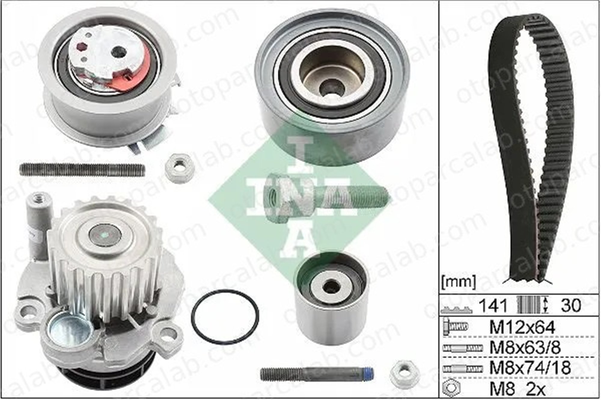 INA 530 0463 30 Triger Kayış Seti AUDI A3 VW PASSAT B6 3G198119A 03G198119A