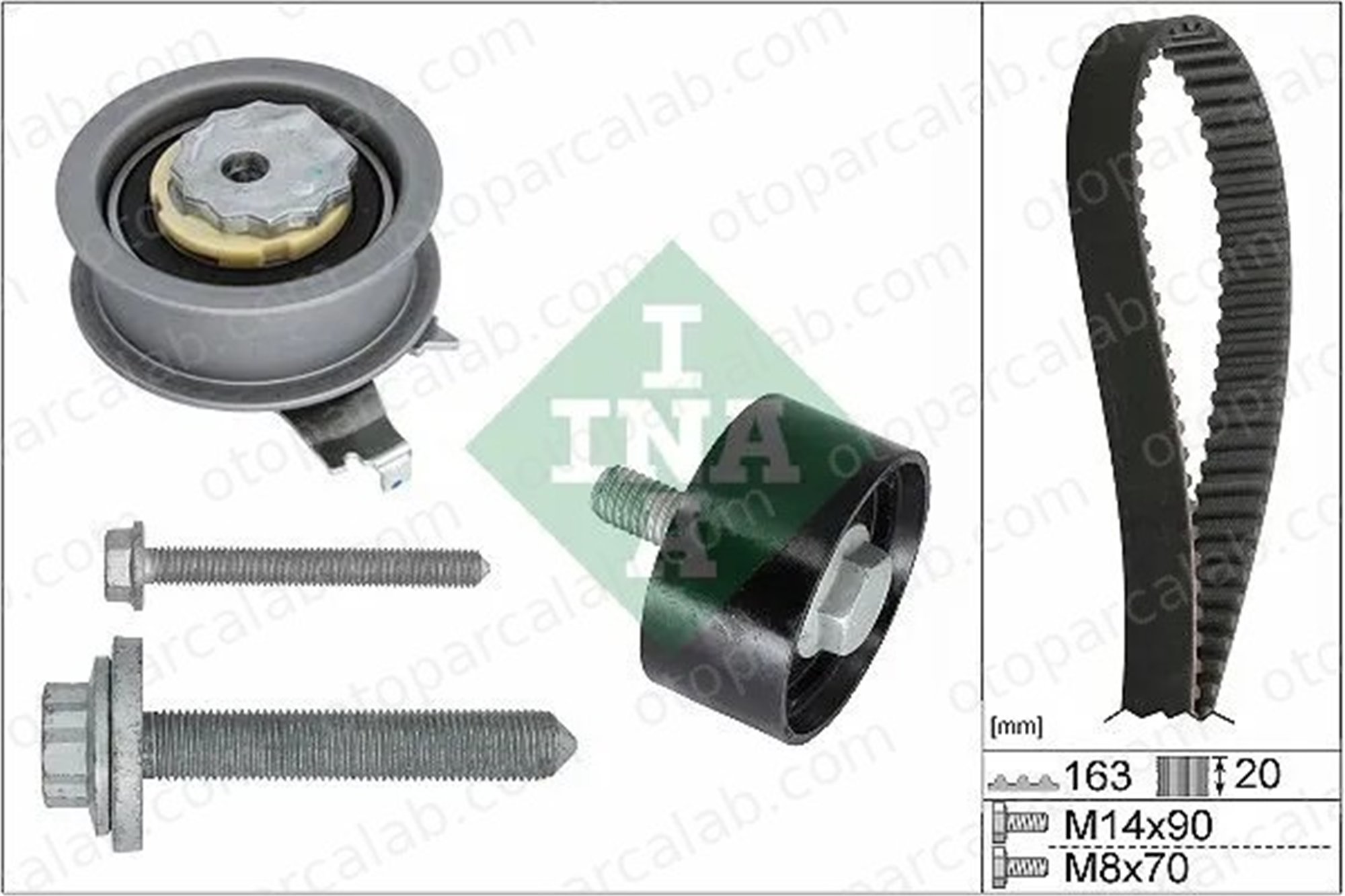 INA 530 0711 10 Triger Kayış Seti AUDI A3 Sportback SEAT LEON 4E109119F 04E109119F