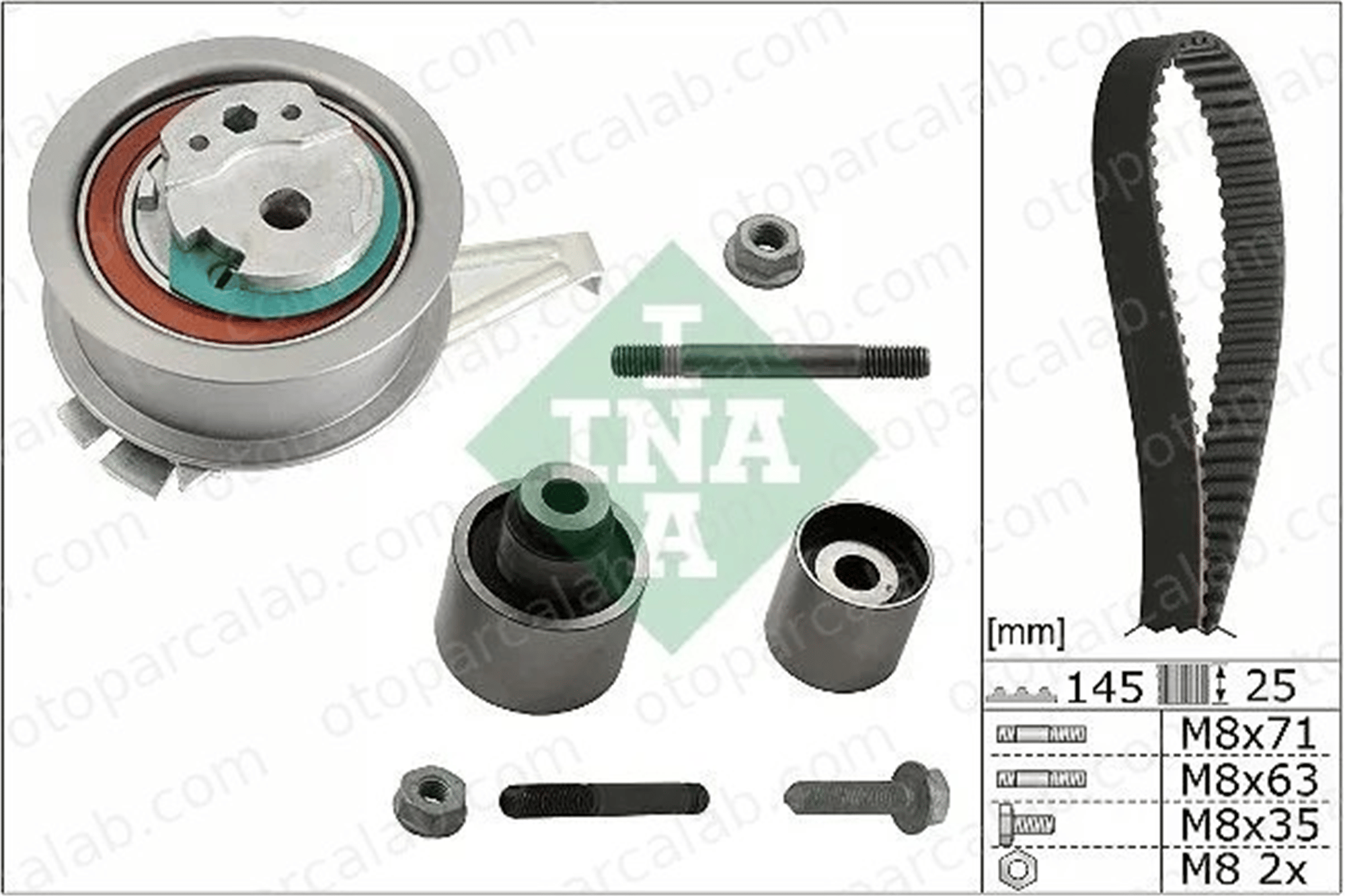 INA 530 0759 10 Triger Kayış Seti VW TRANSPORTER T6 Platform şasi CALIFORNIA T6 Camper 3L109244G 03L109244G